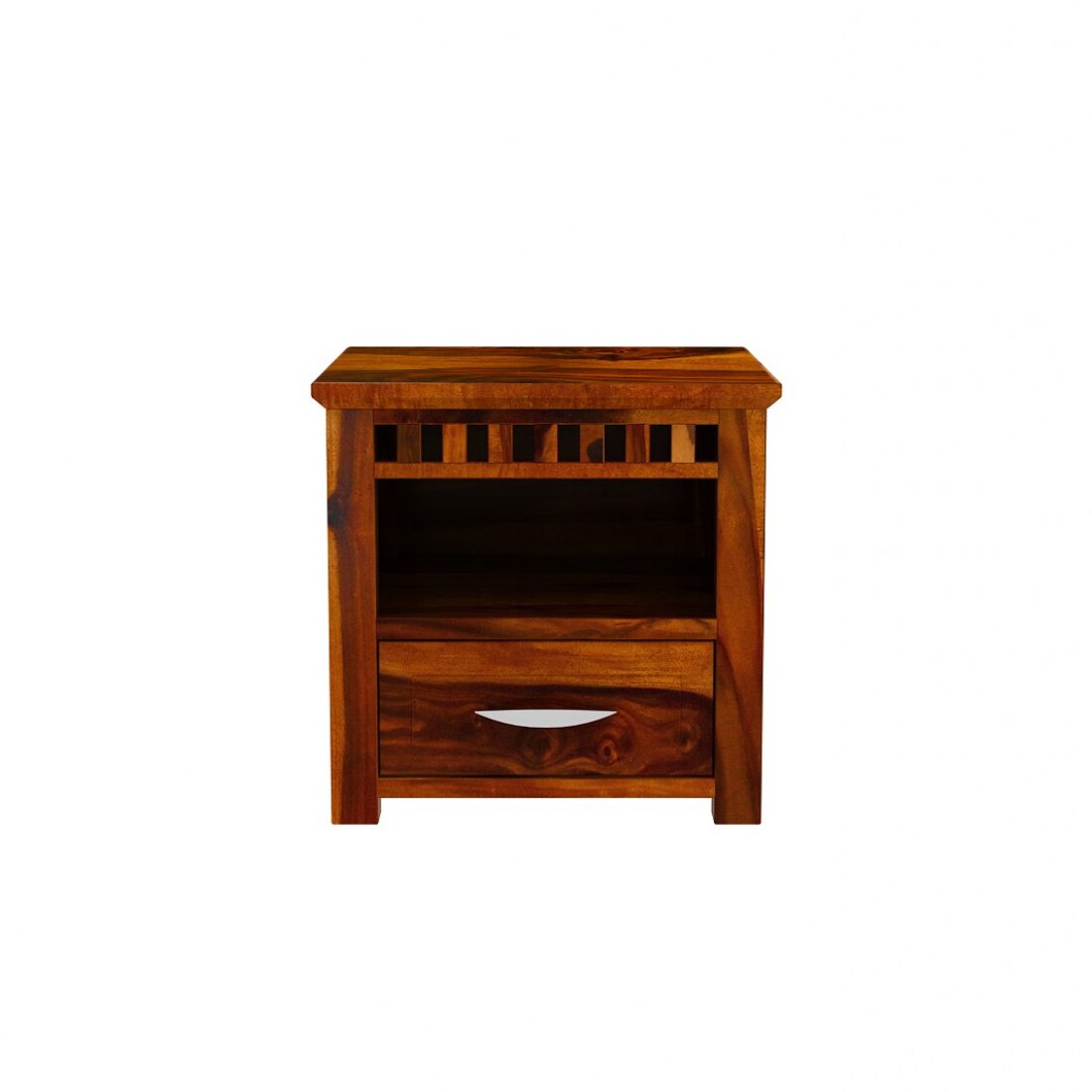 Prashiv Solid Wood Bedside Table in Honey Finish