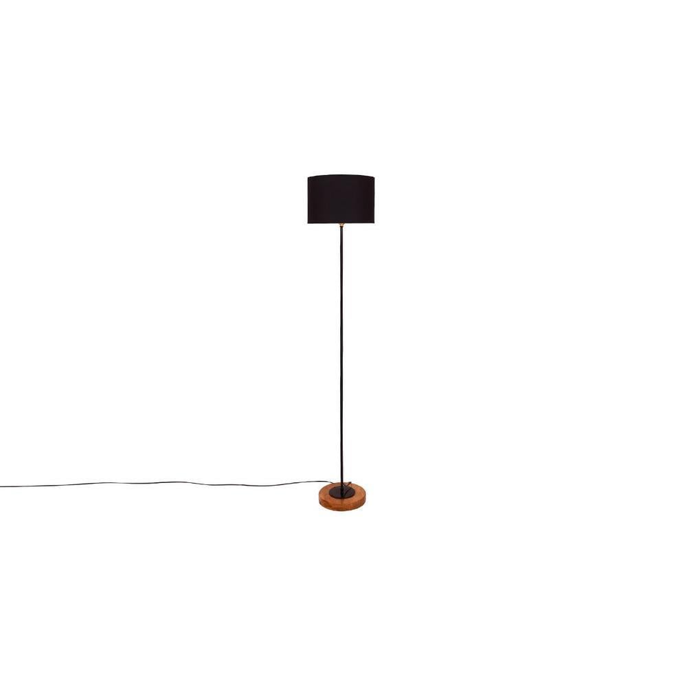 Emme Black Cotton Shade Floor Lamp