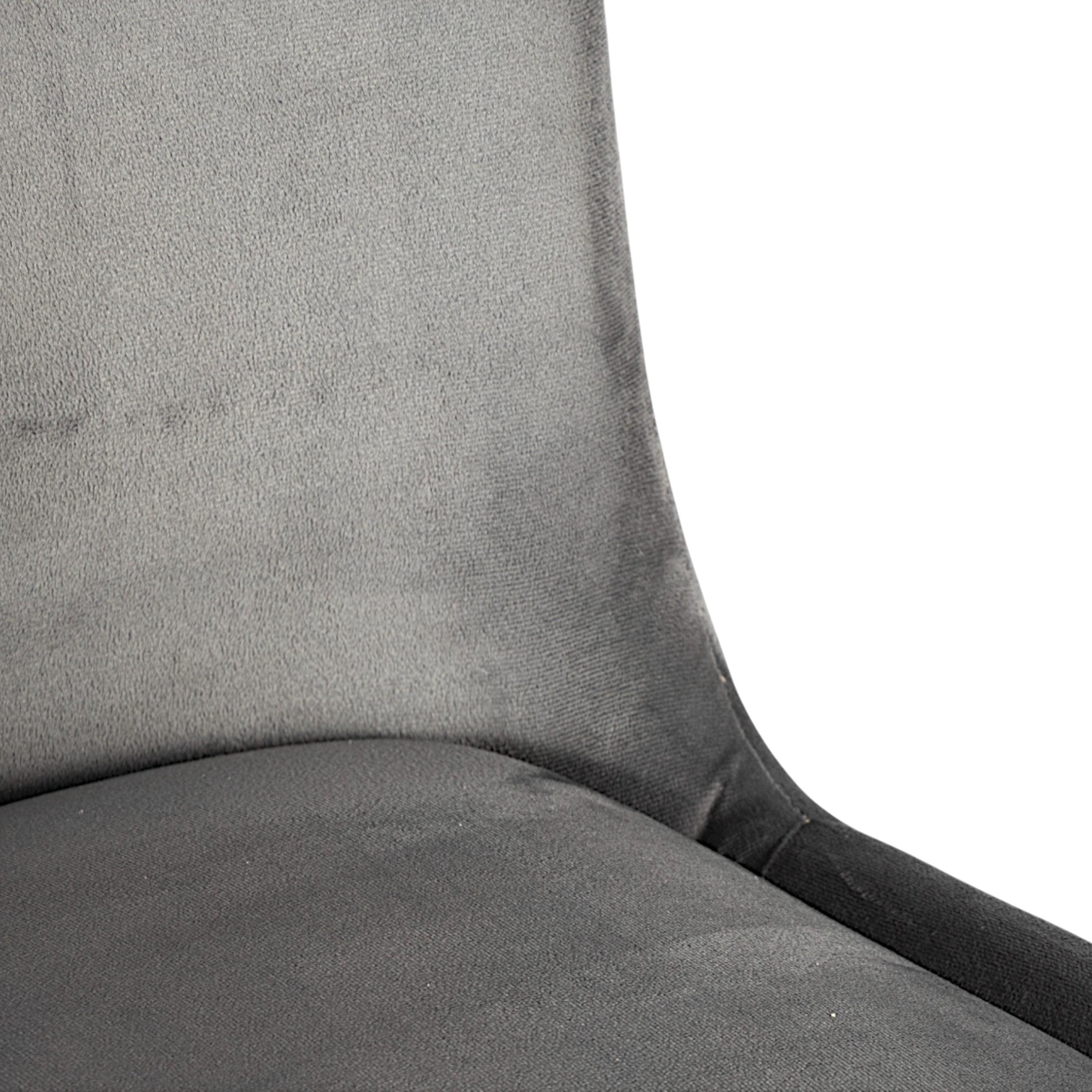 Rosslyn wood Set of 2 Dining Chairs in Iron Grey Velvet Upholstery with MAHAGONY FINISH