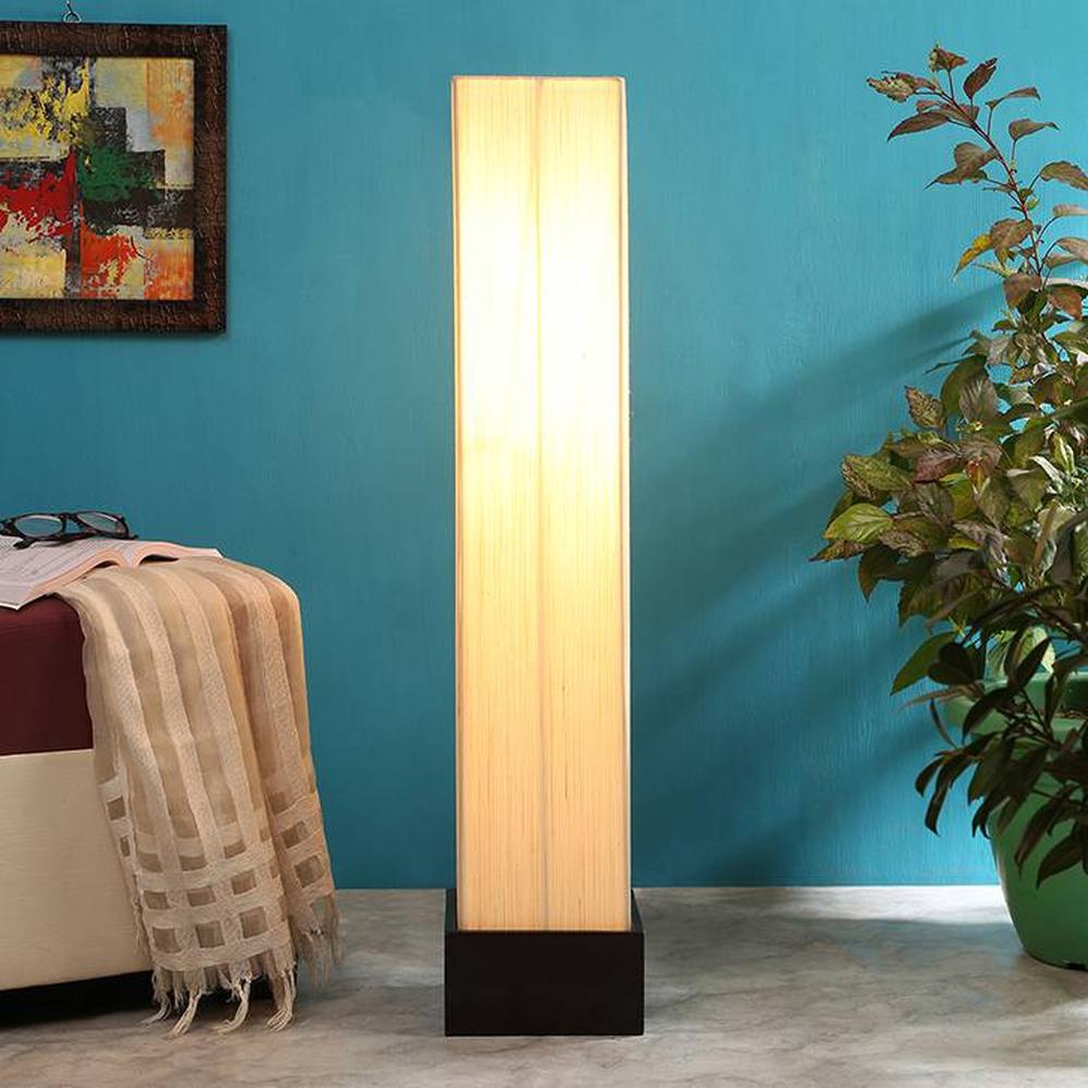 Cher White Cotton Shade Floor Lamp
