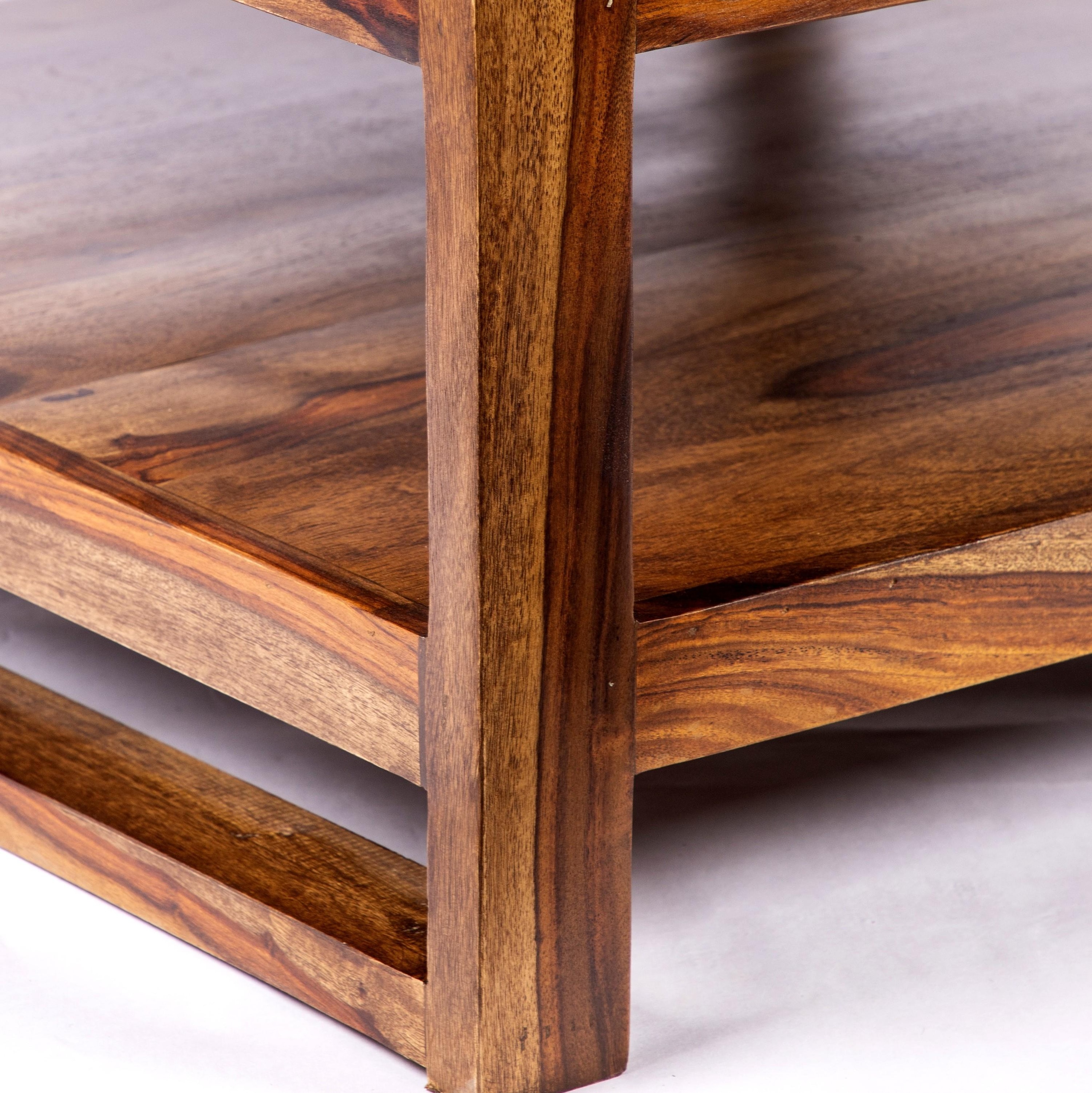 Turin Sheesham Wood Coffee Table In Teak Finish