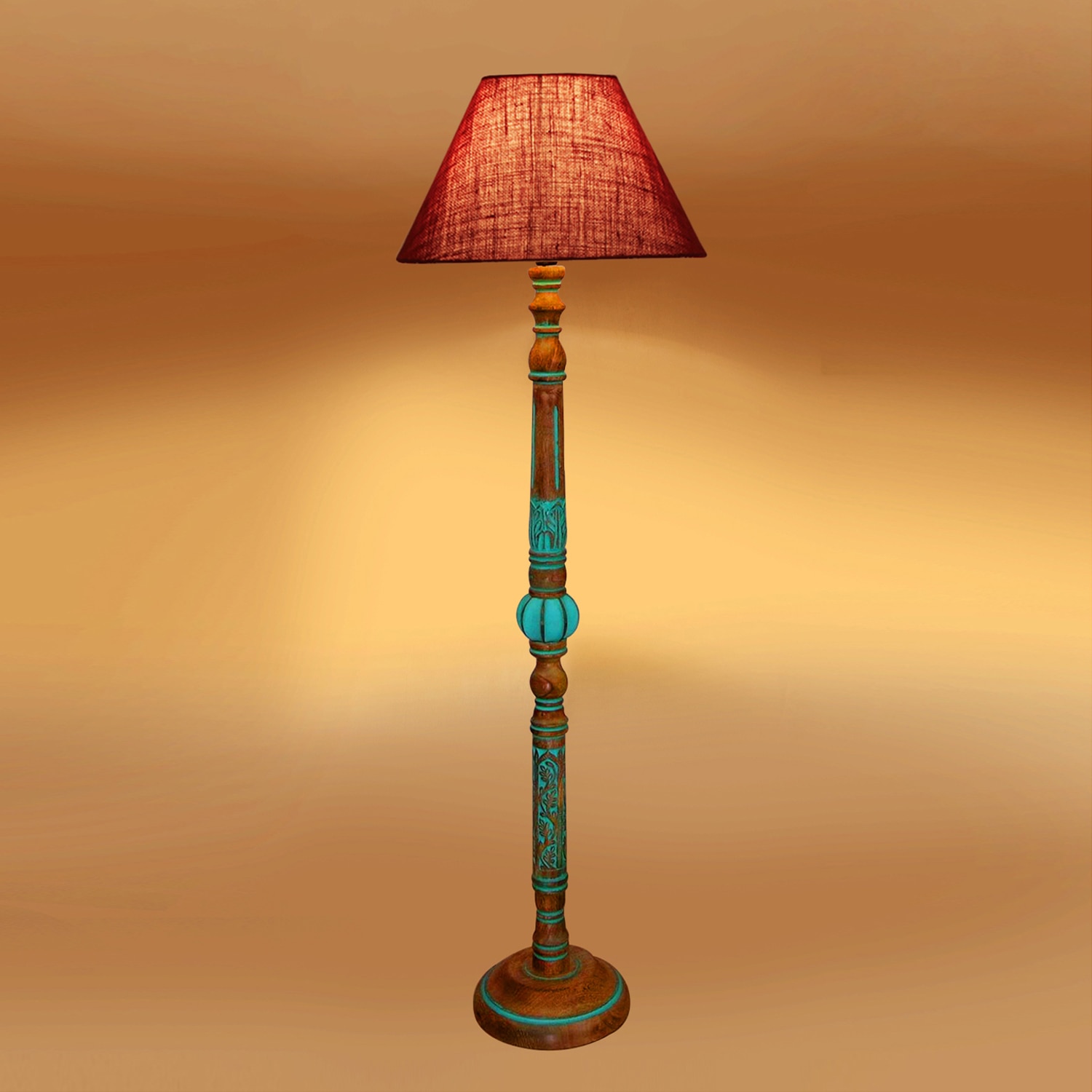 Devansh Wooden Floor Lamp