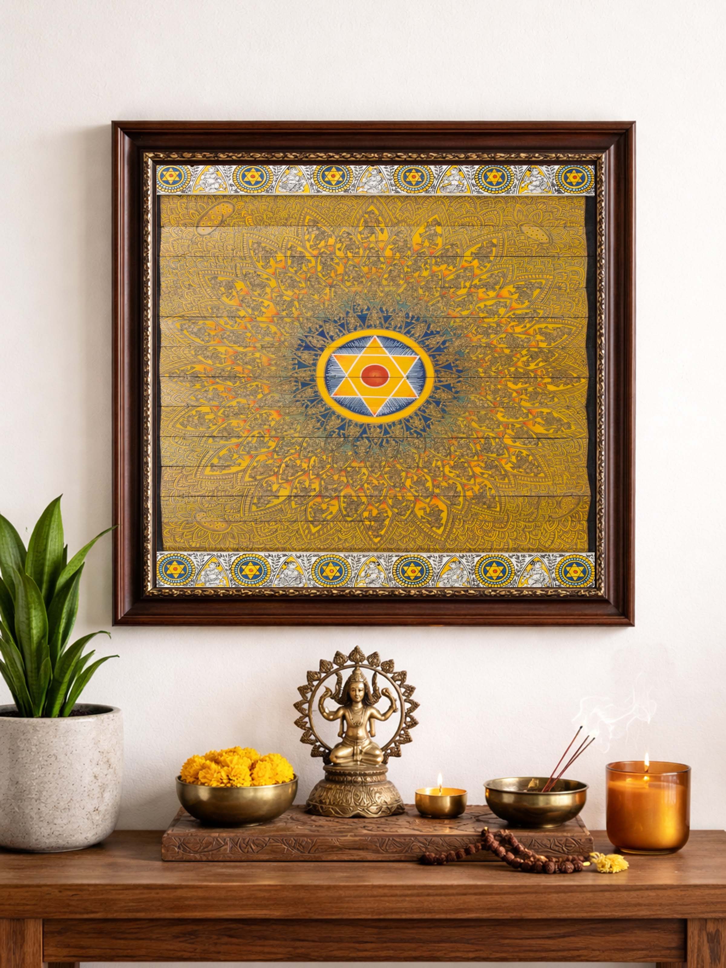 Lotus Motif Palm Leaf Engraving