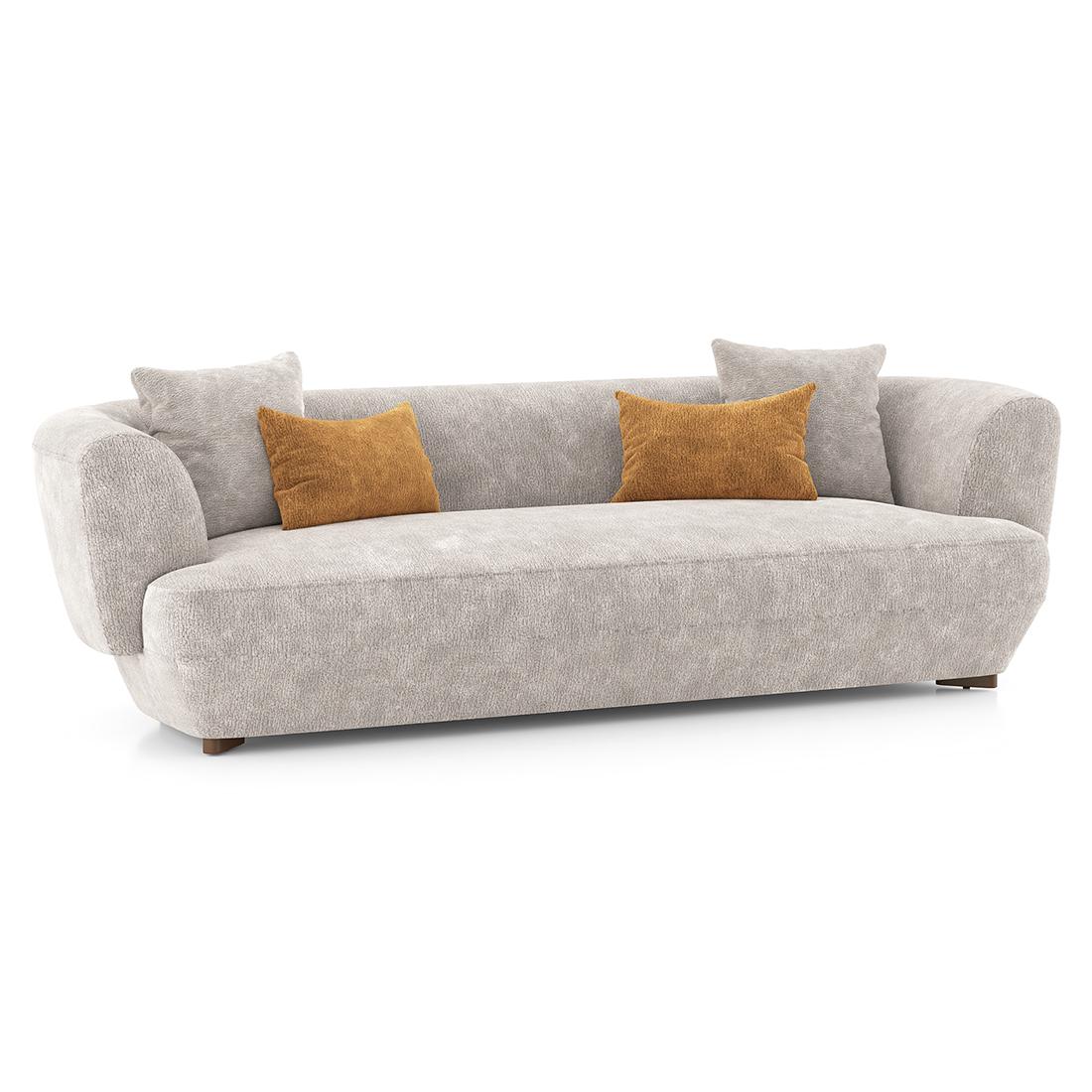 Brie 3 Seater Fabric Sofa In Turtledove Beige