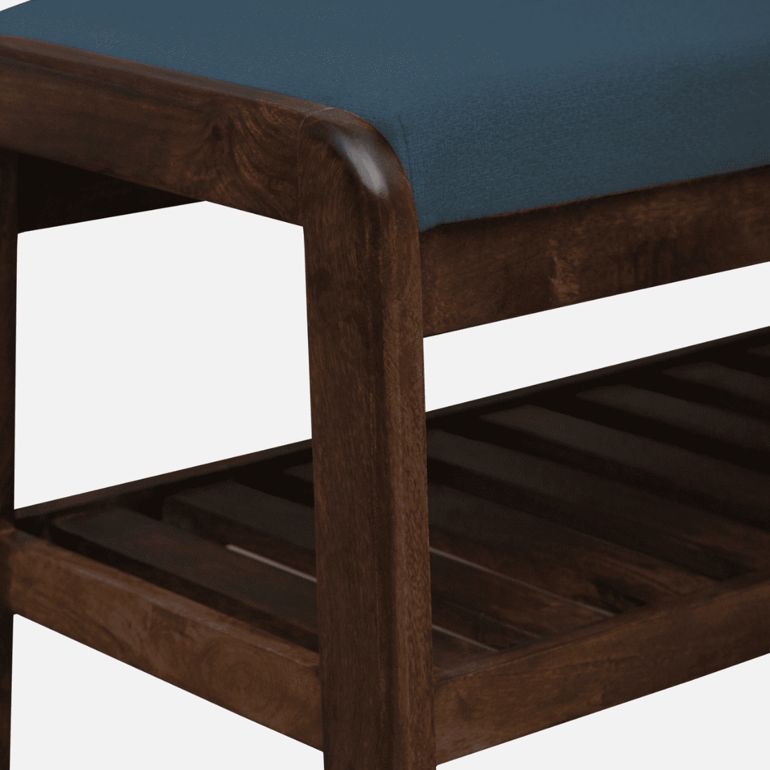 Viken Solid Wood Shoe Rack with Seating in Walnut Brown finish