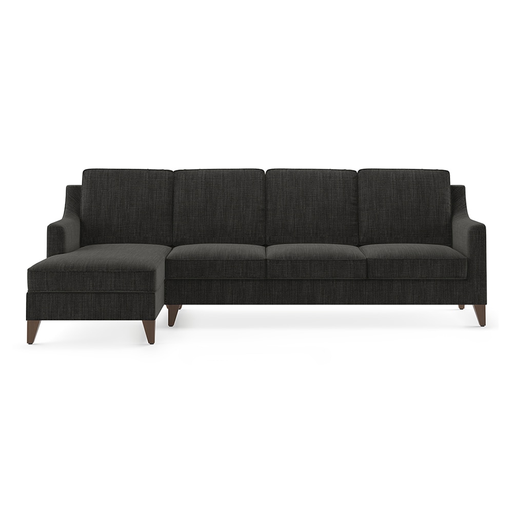 Abbey Sectional Sofa (Colour : Graphite Grey, Cushion : Soft, Seater : Left Aligned 3 Seater + Left Aligned Chaise) - Urban Ladder