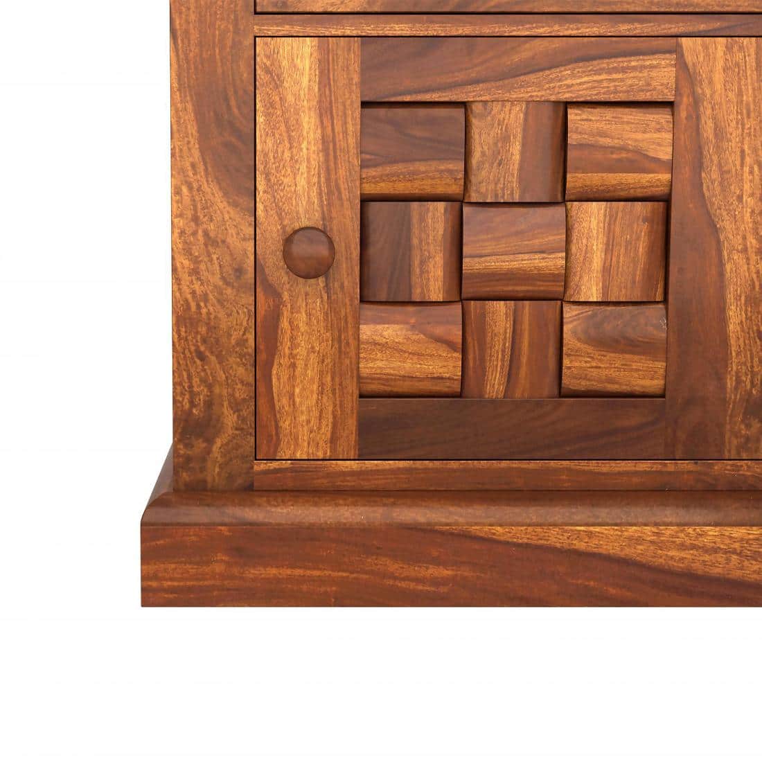 Woodway Solid Wood Bedside Table in Honey Finish