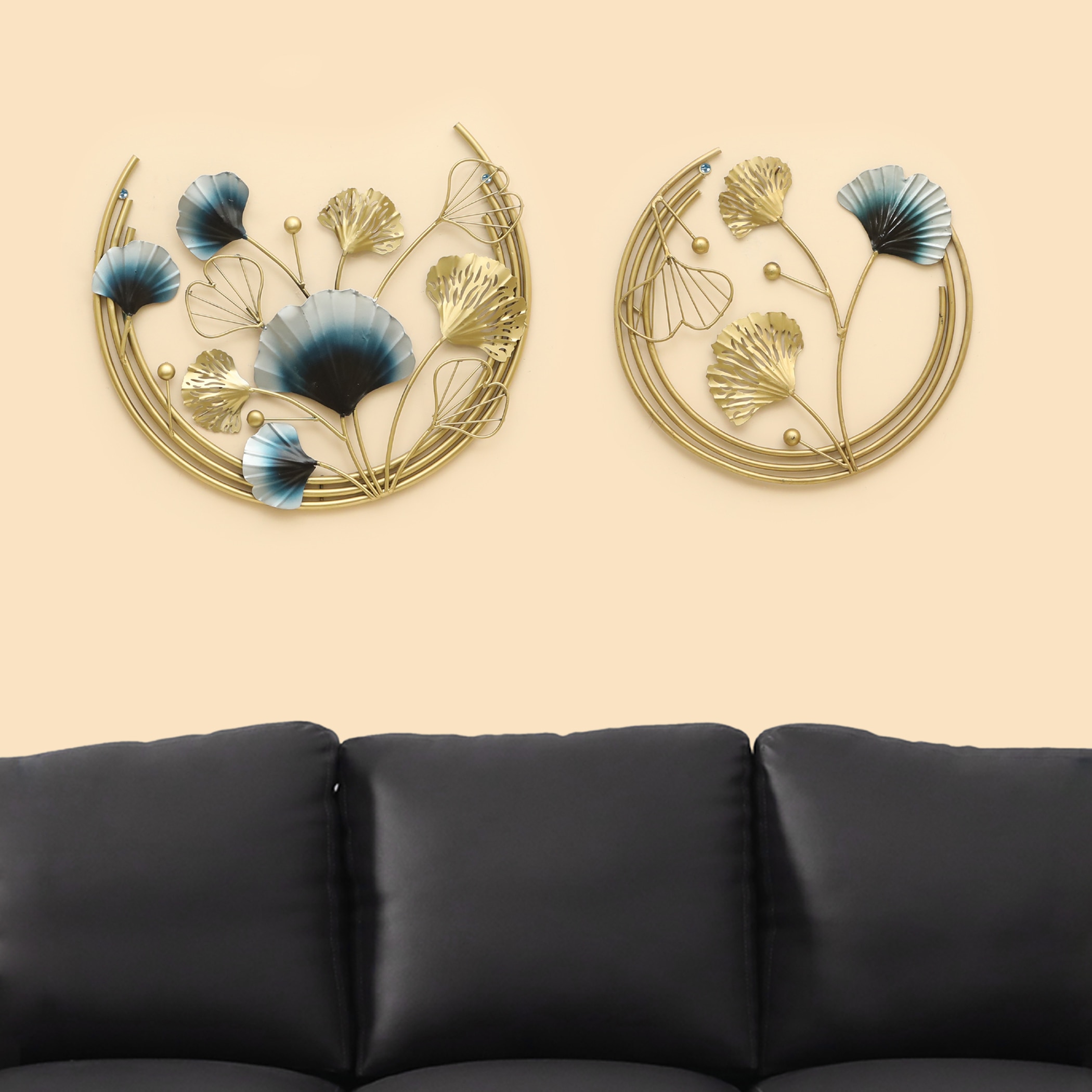 W-Yoko Abstract Metal Wall Decor in Multicolor Set of 2