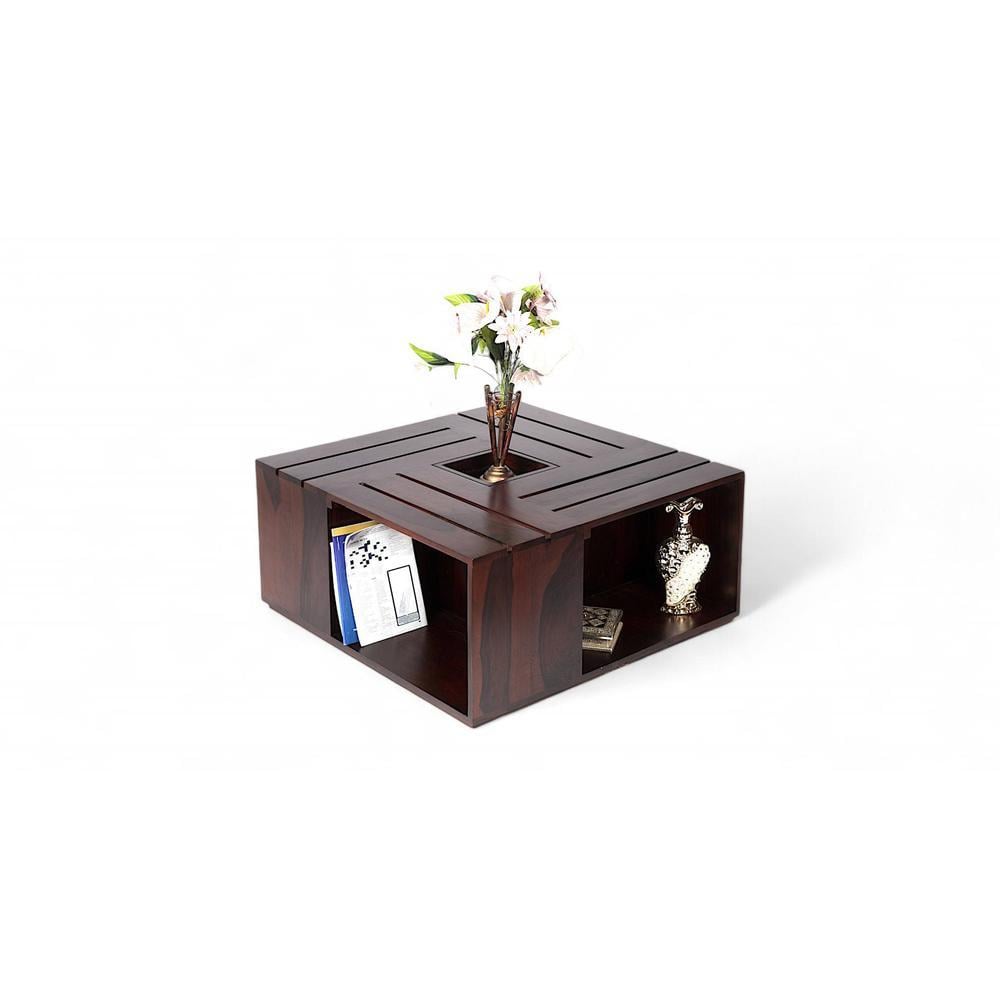 Milan Sheesham Wood Coffee Table In Walnut Finish