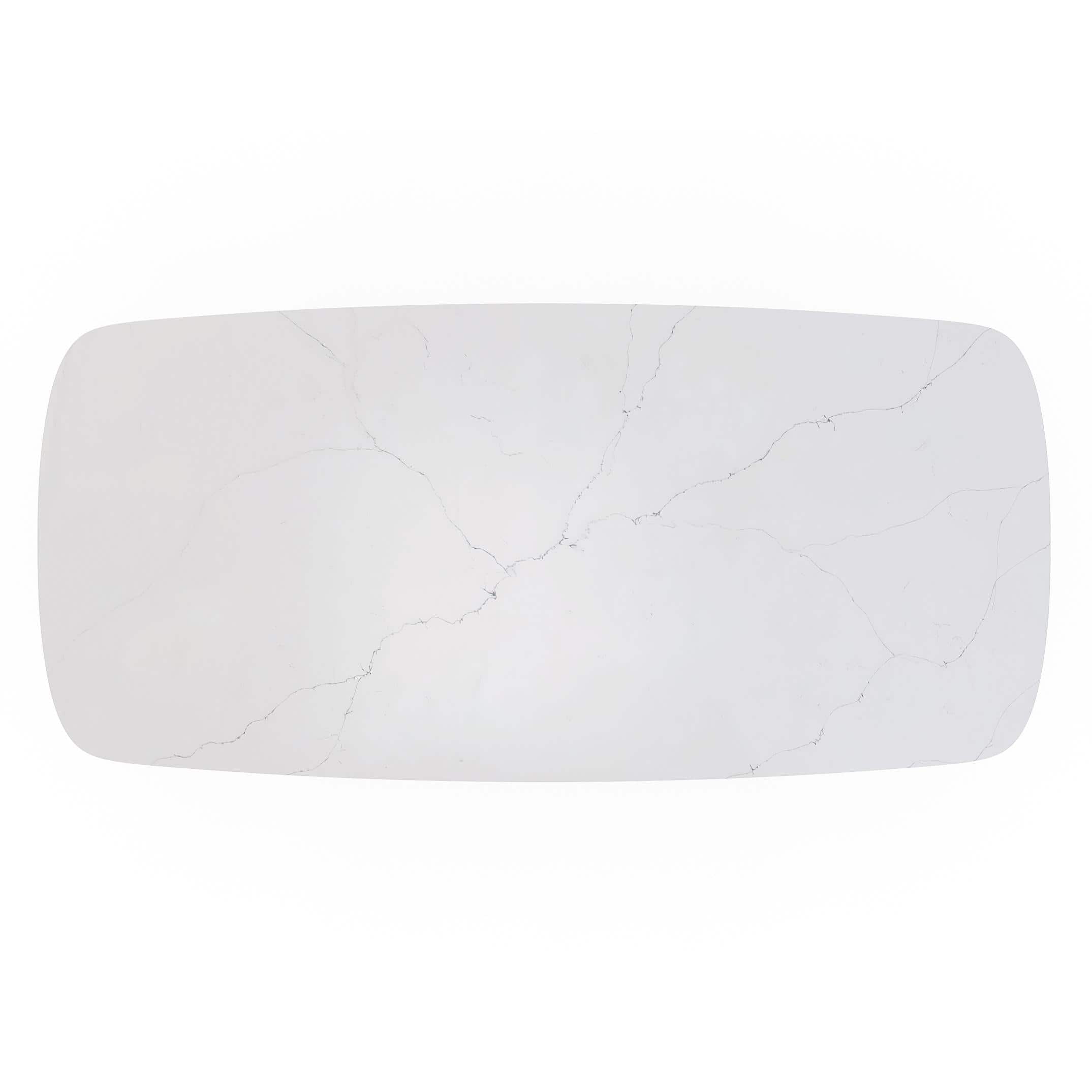 Adria Karara Quitese Top Dining Table With Set Of 6 Bren Swivel Dining Chairs (Colour- Ivory, Finish- Carrara White)