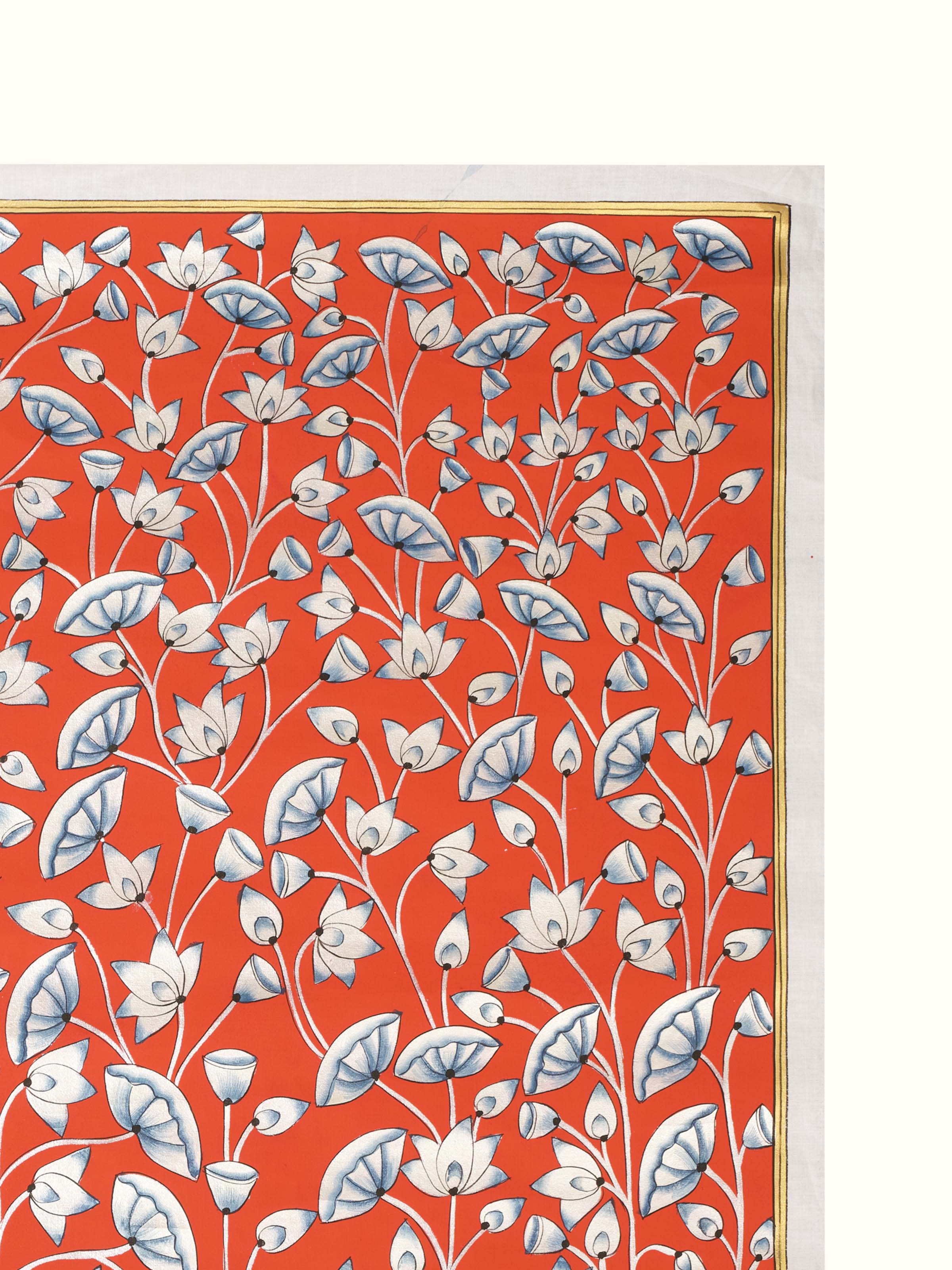 Kamal Talai Orange Pichwai Painting