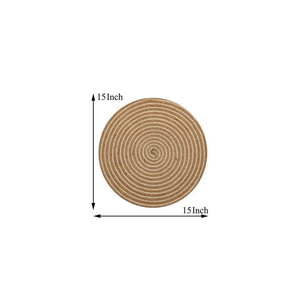 Jute Placemat (Beige , 38 CM x 38 CM , Pack of 2 )
