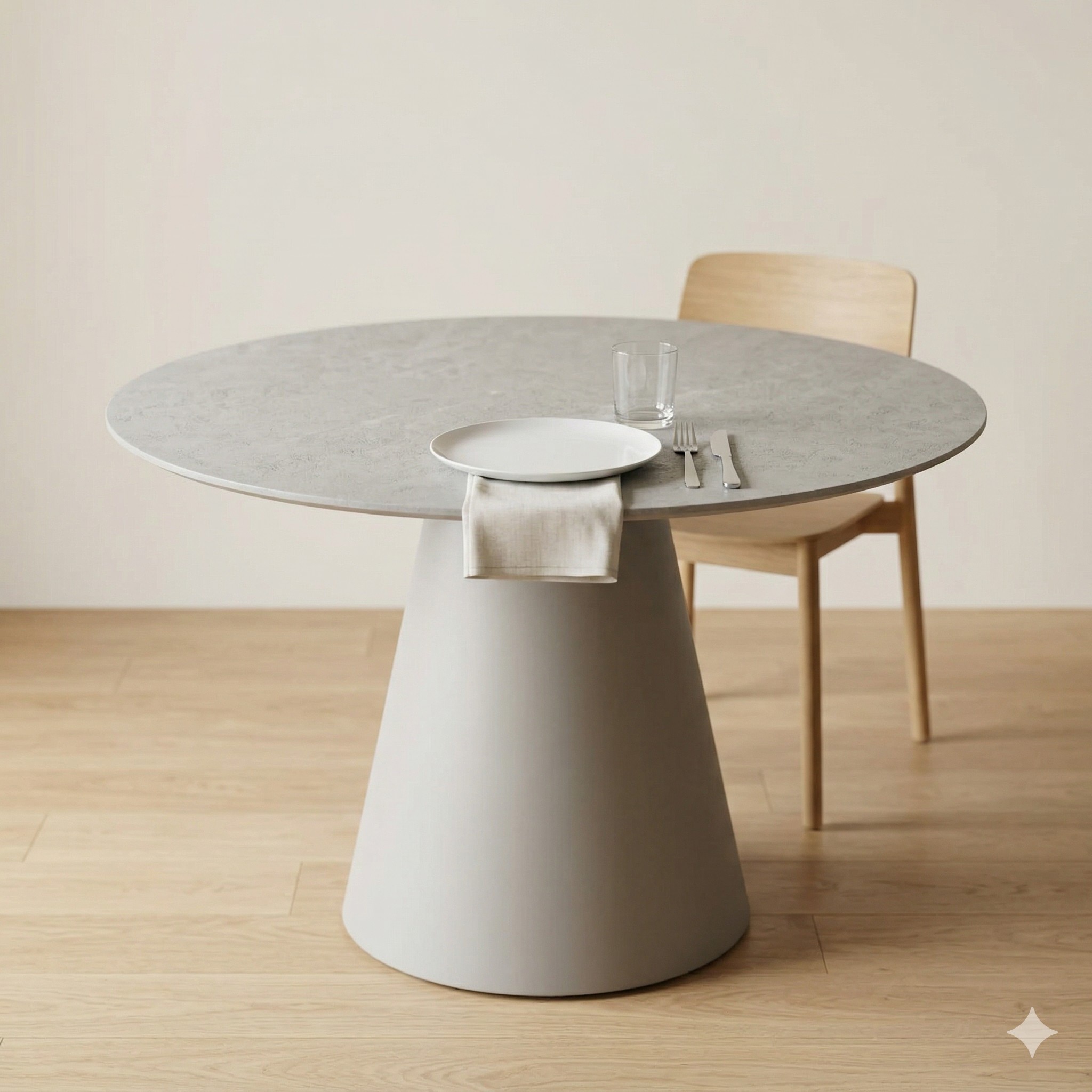 Scandinavian Guro Round Coffee Table Matte Grey Finish - Nestnordic