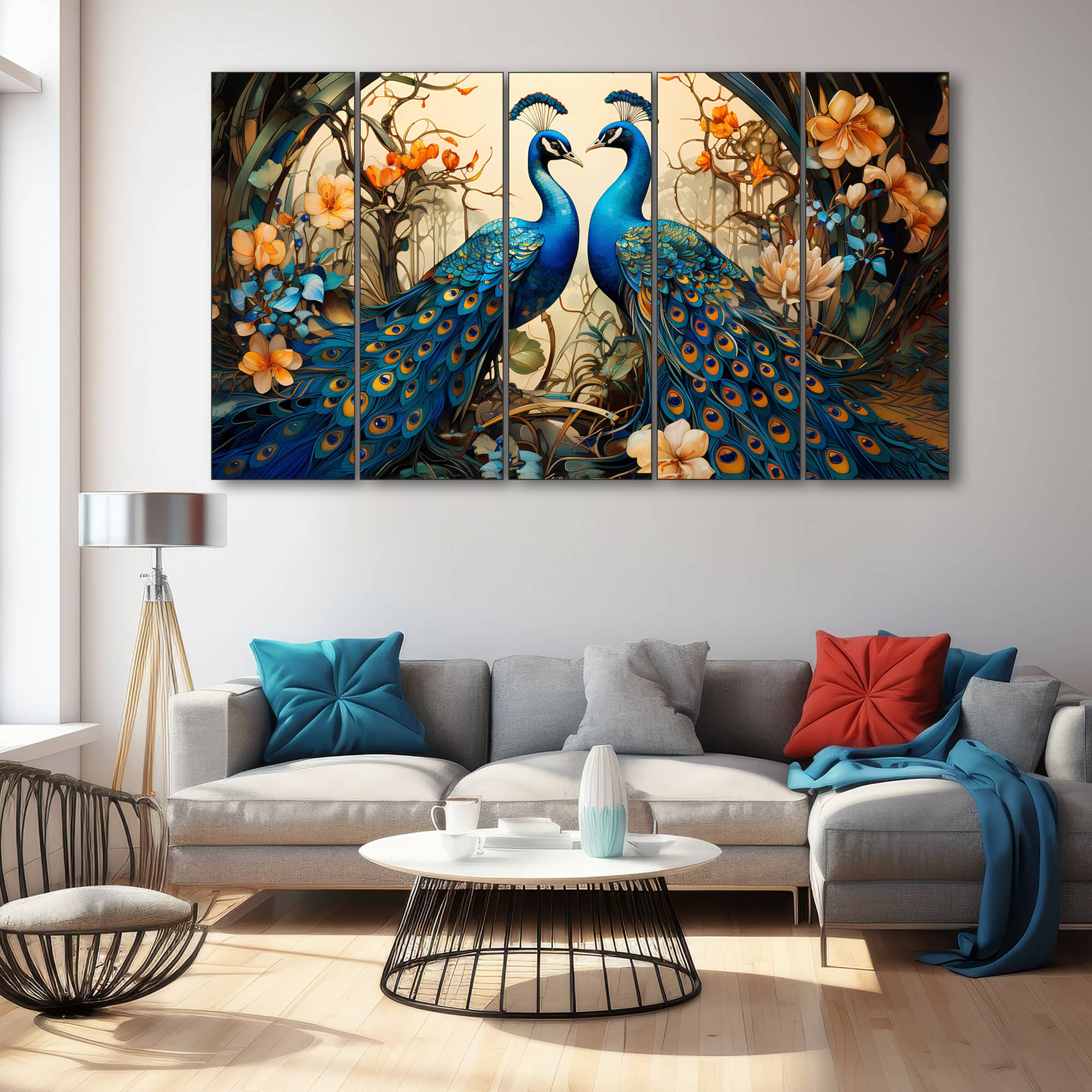 The Castle Decor Birds Wall Painting Wooden Framed 27x48 Inch (Style 2) - The Castle Decor