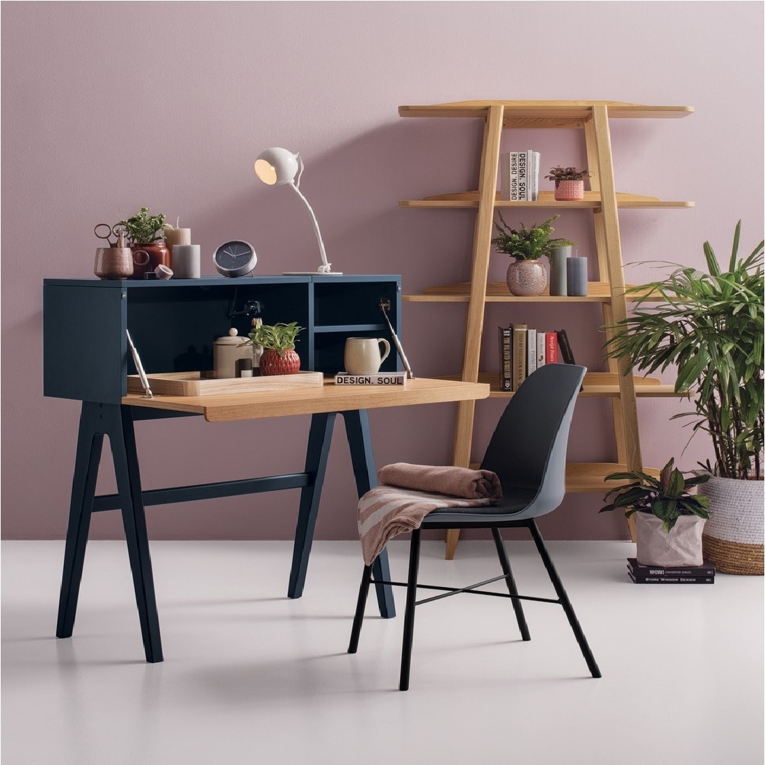 Scandinavian Valen Writing Desk Matte Black Finish-image-39