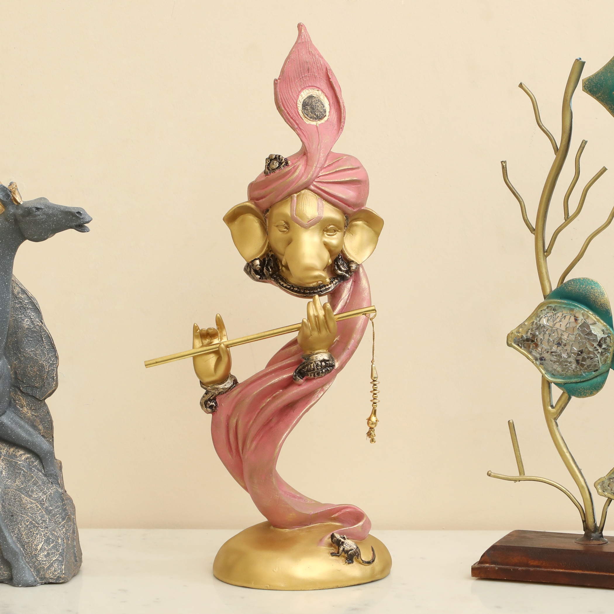 Rishi Polyresin Figurine in Gold Colour - Vedas