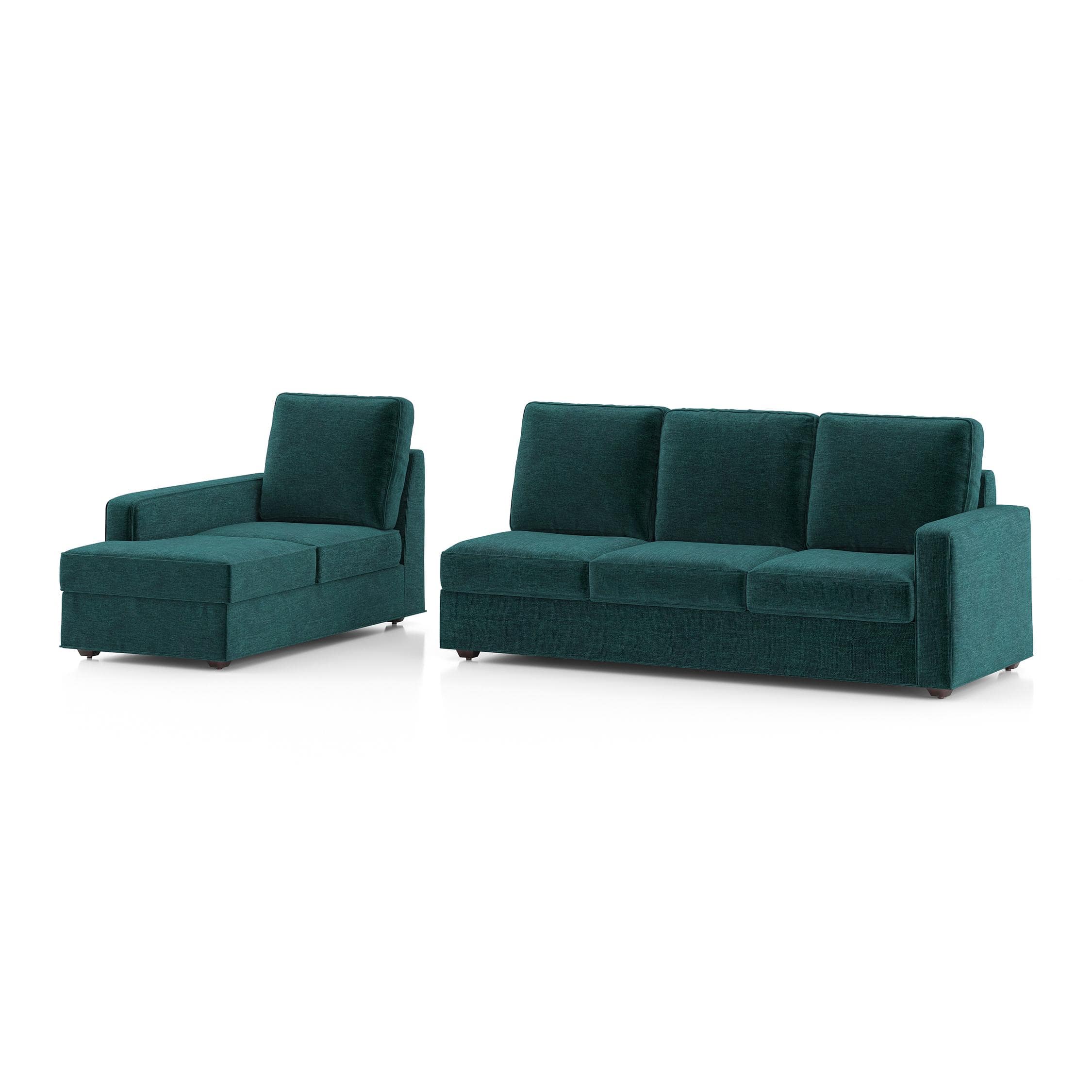 Apollo Compact Sofa (Colour : Malibu, Cushion : Soft, Back Type : High Back, Seating Capacity : Left Aligned 3 Seater + Left Aligned Chaise + Ottoman)