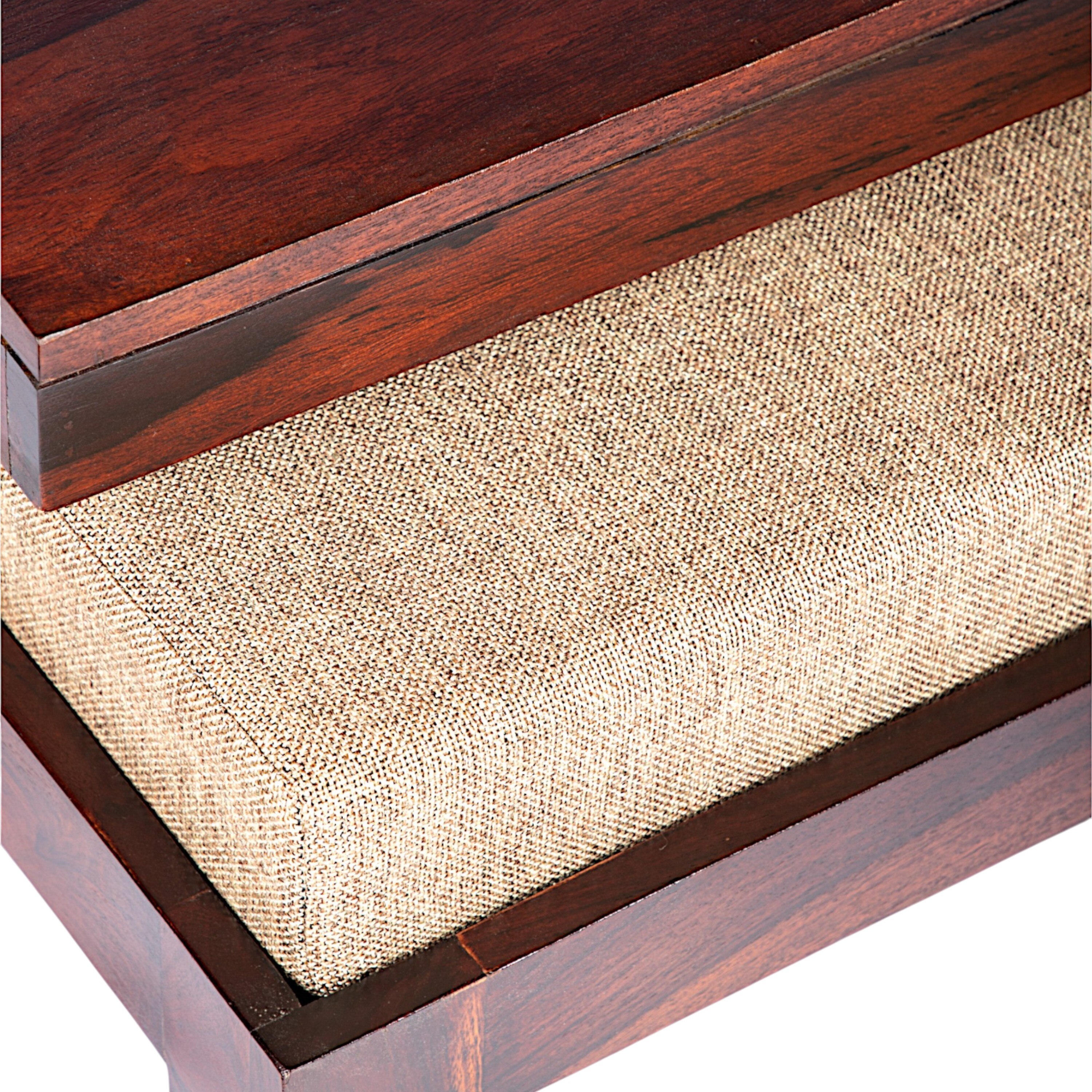 Irish Sheesham Wood 2 Seater Coffee Table Set In Walnut Finish