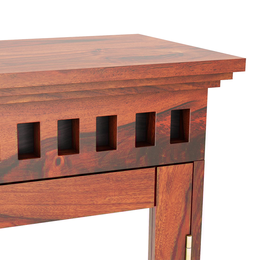 Fidora Dressing Table With Stool In Honey Finish