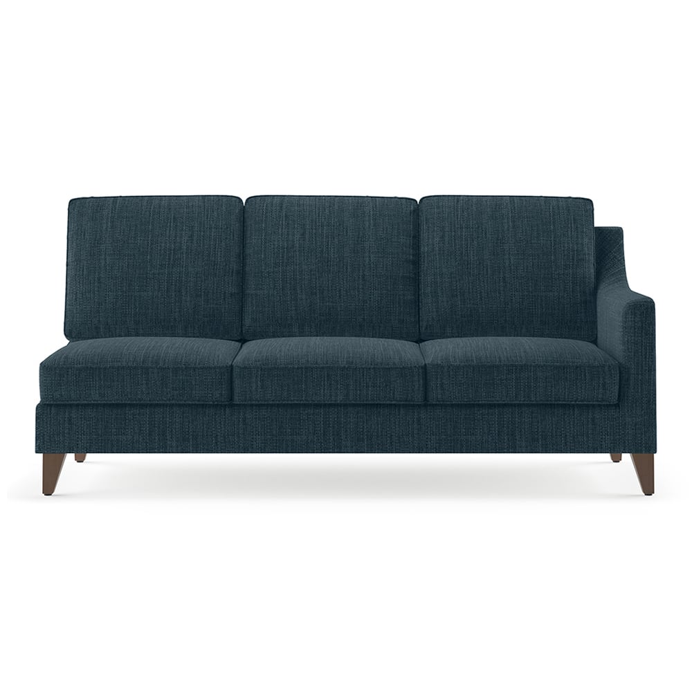 Abbey Sectional Sofa (Colour : Indigo Blue, Cushion : Hard, Seater : Left Aligned 3 Seater + Left Aligned Chaise)