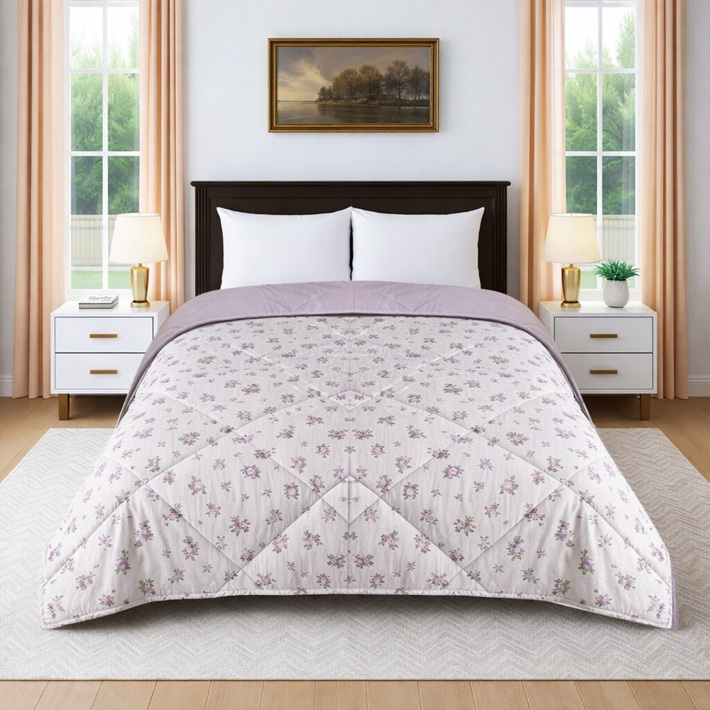 Amy Premium Cotton Comforter Floral Double Bed Reversible 350 Gsm Size 240 X 220 Cms