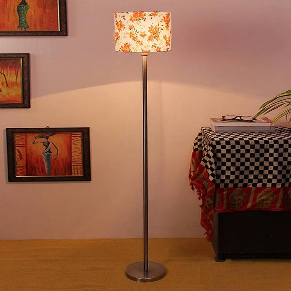 Dayanara Multicolour Cotton Shade Floor Lamp