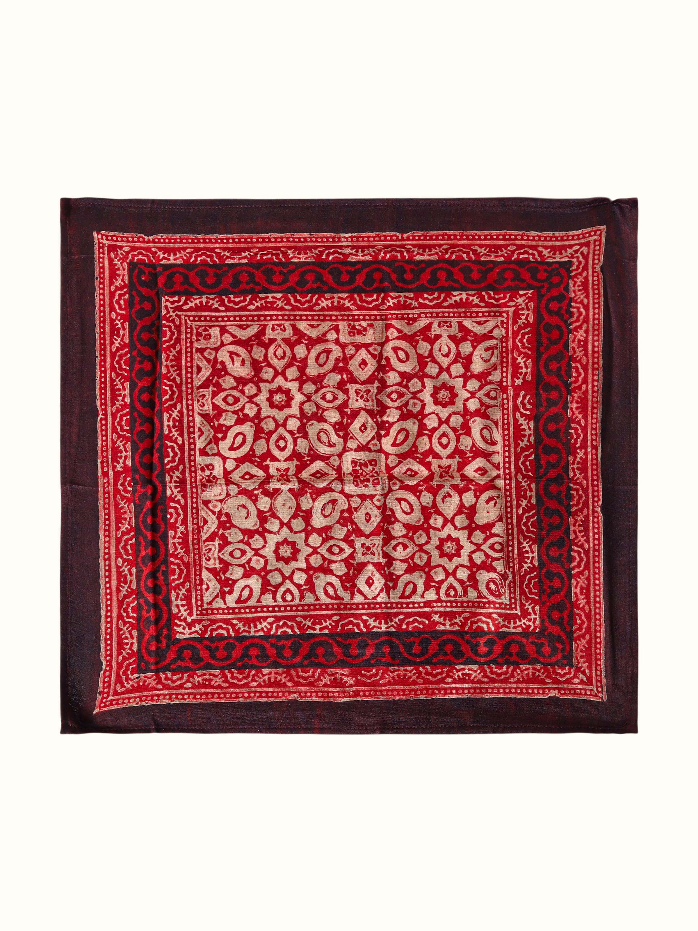 Assorted Silk Ajrakh Block Printed Pocket Squares Gift Set (3Pcs)