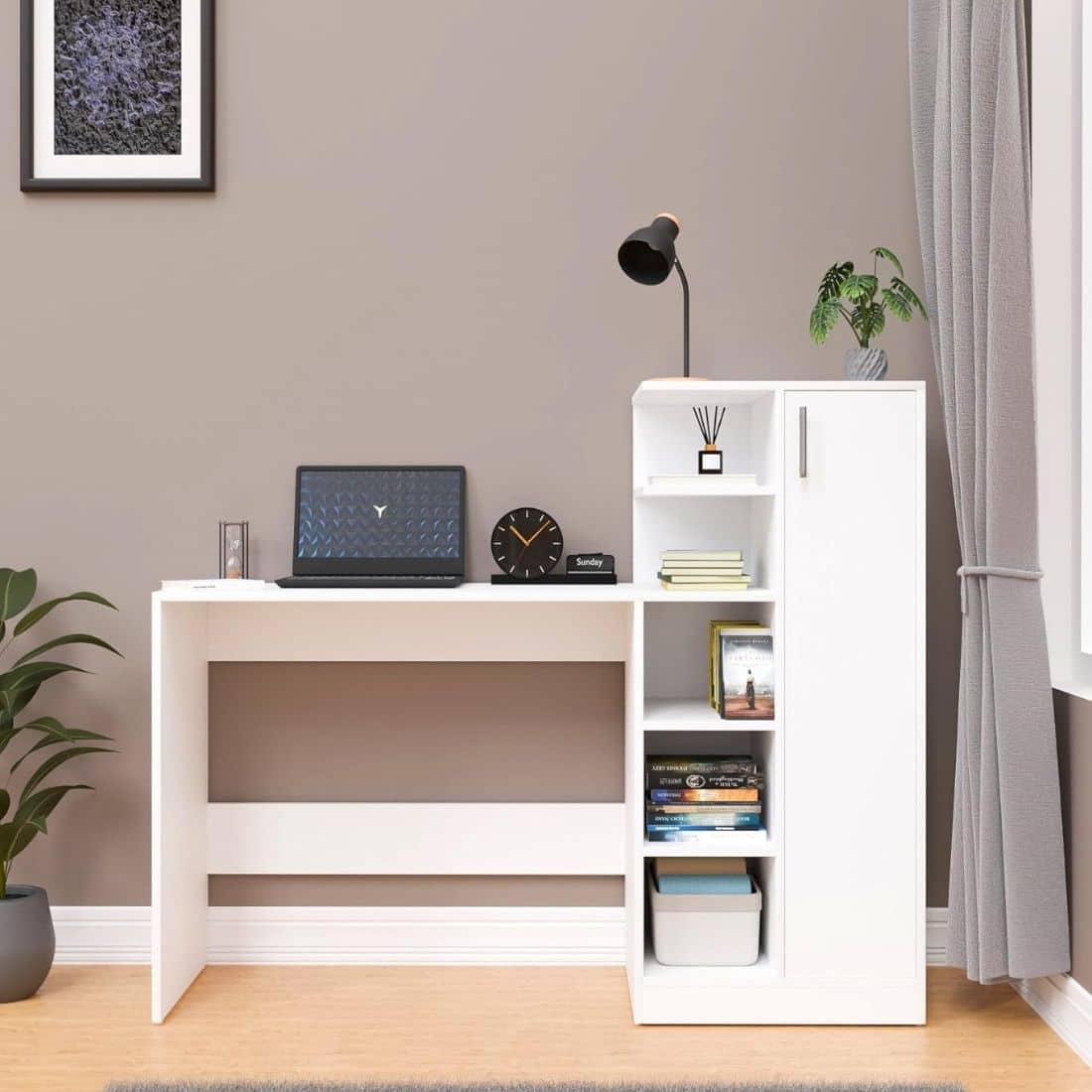 Spydercraft Dyna Modern Study Table in White Finish - Spydercraft