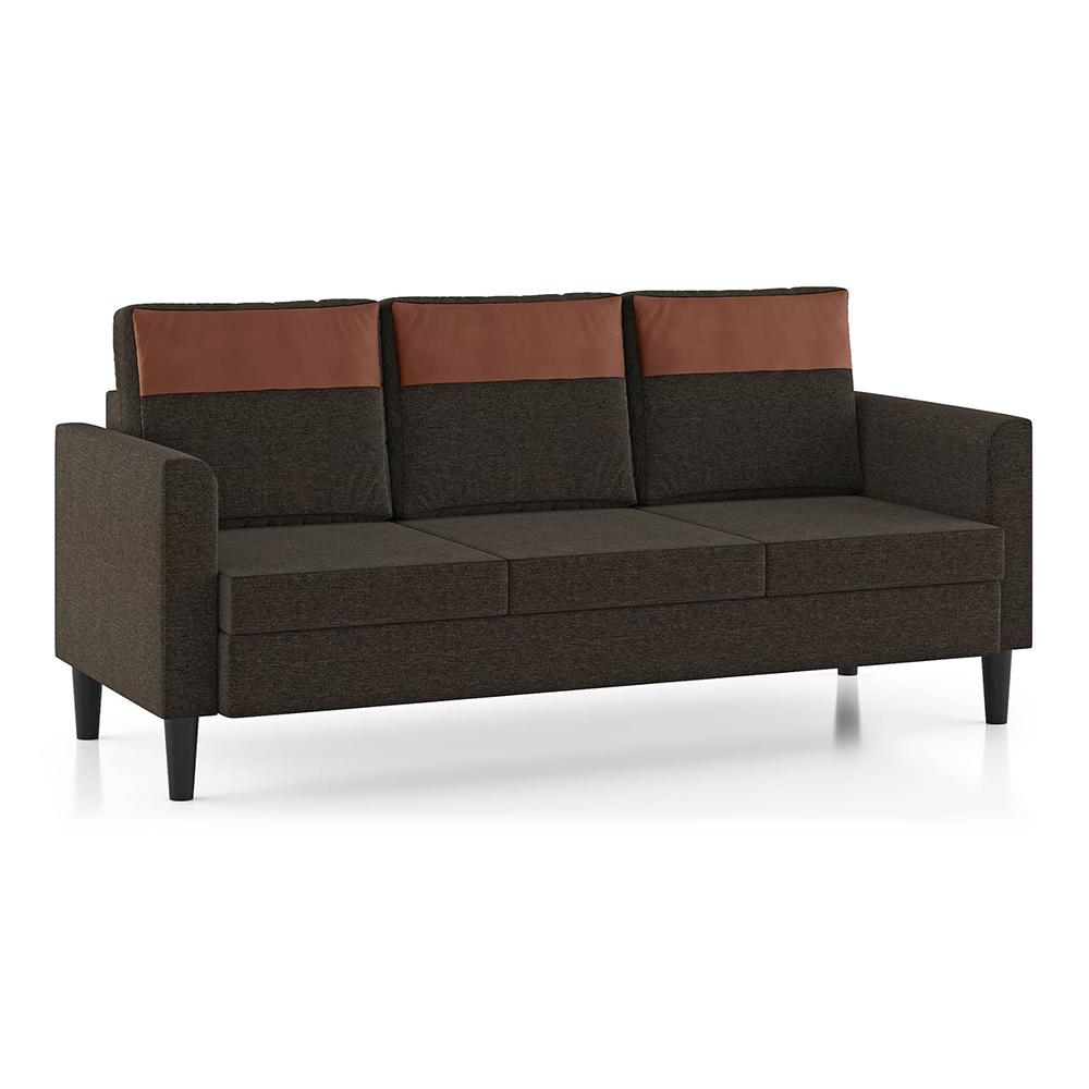 Hugo 3 Seater Fabric Sofa (Cedar Brown)