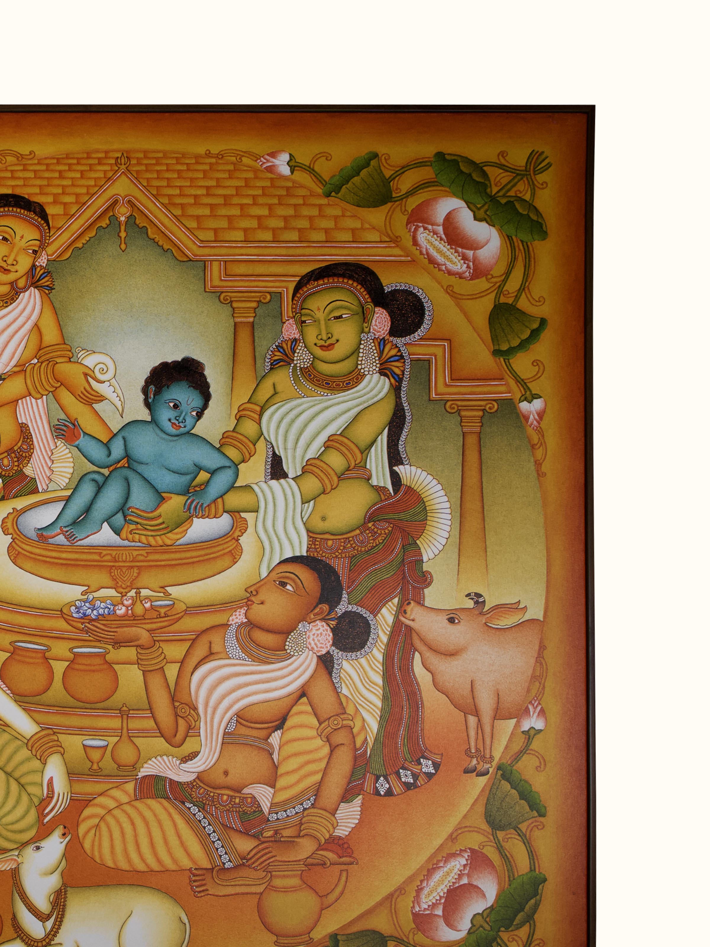 Krishna Snanam Kerala Mural Painting
