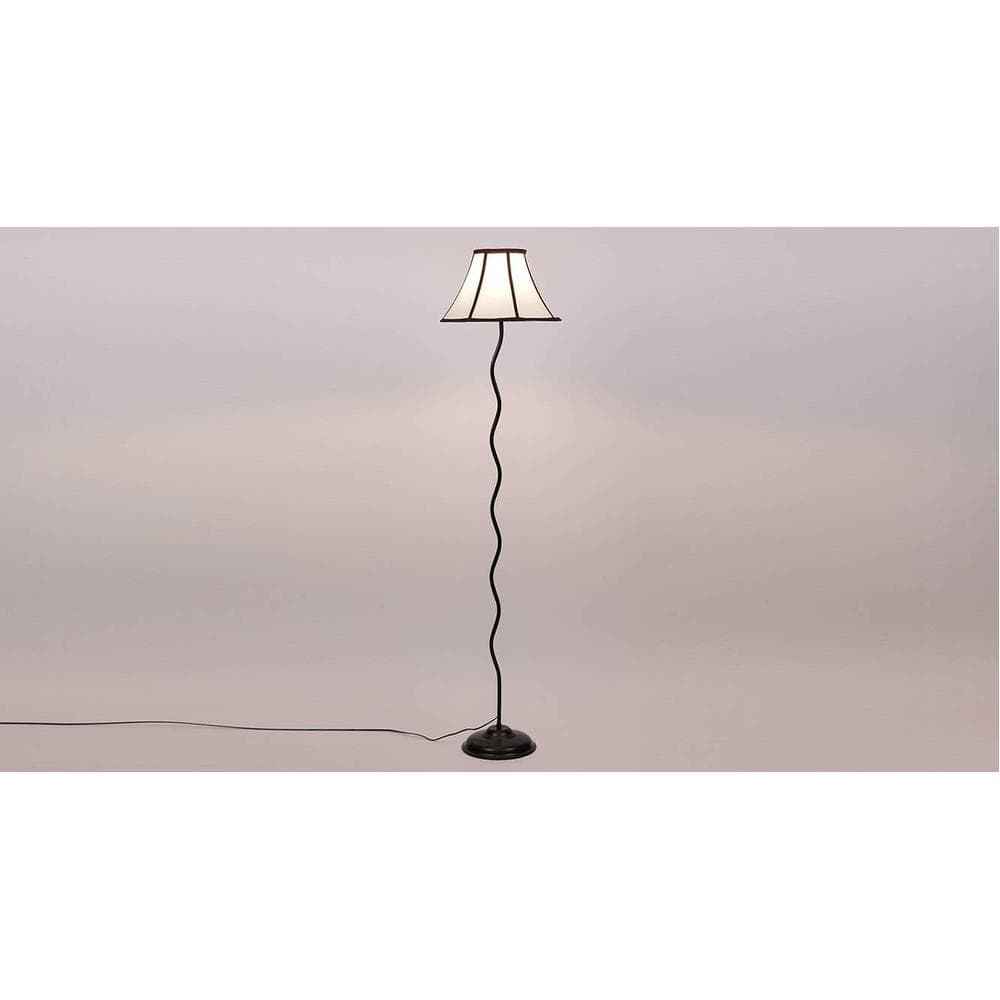 Axl Black Cotton Shade Floor Lamp