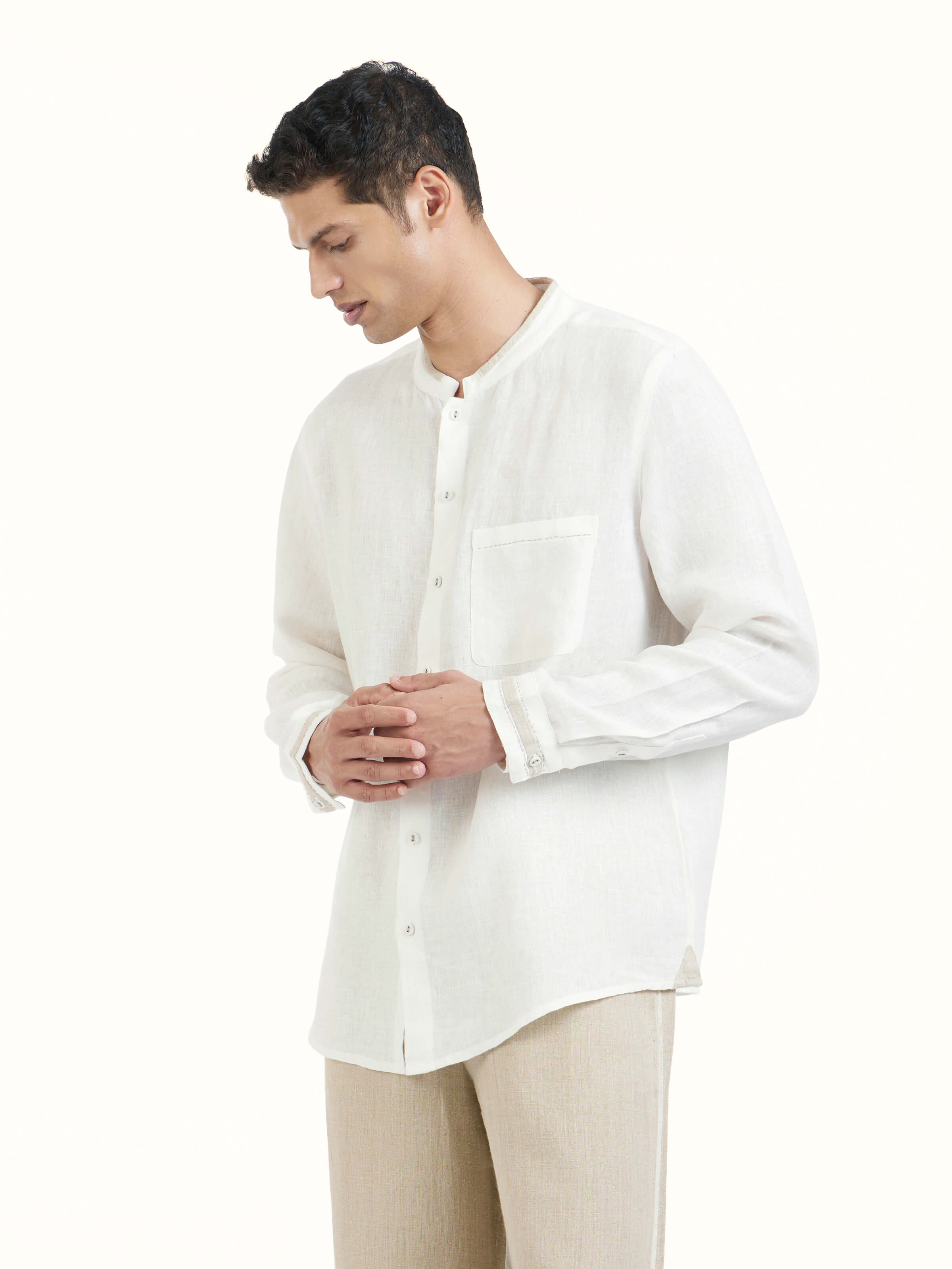 White Cotton Hand-spun Sleeveless Jacket