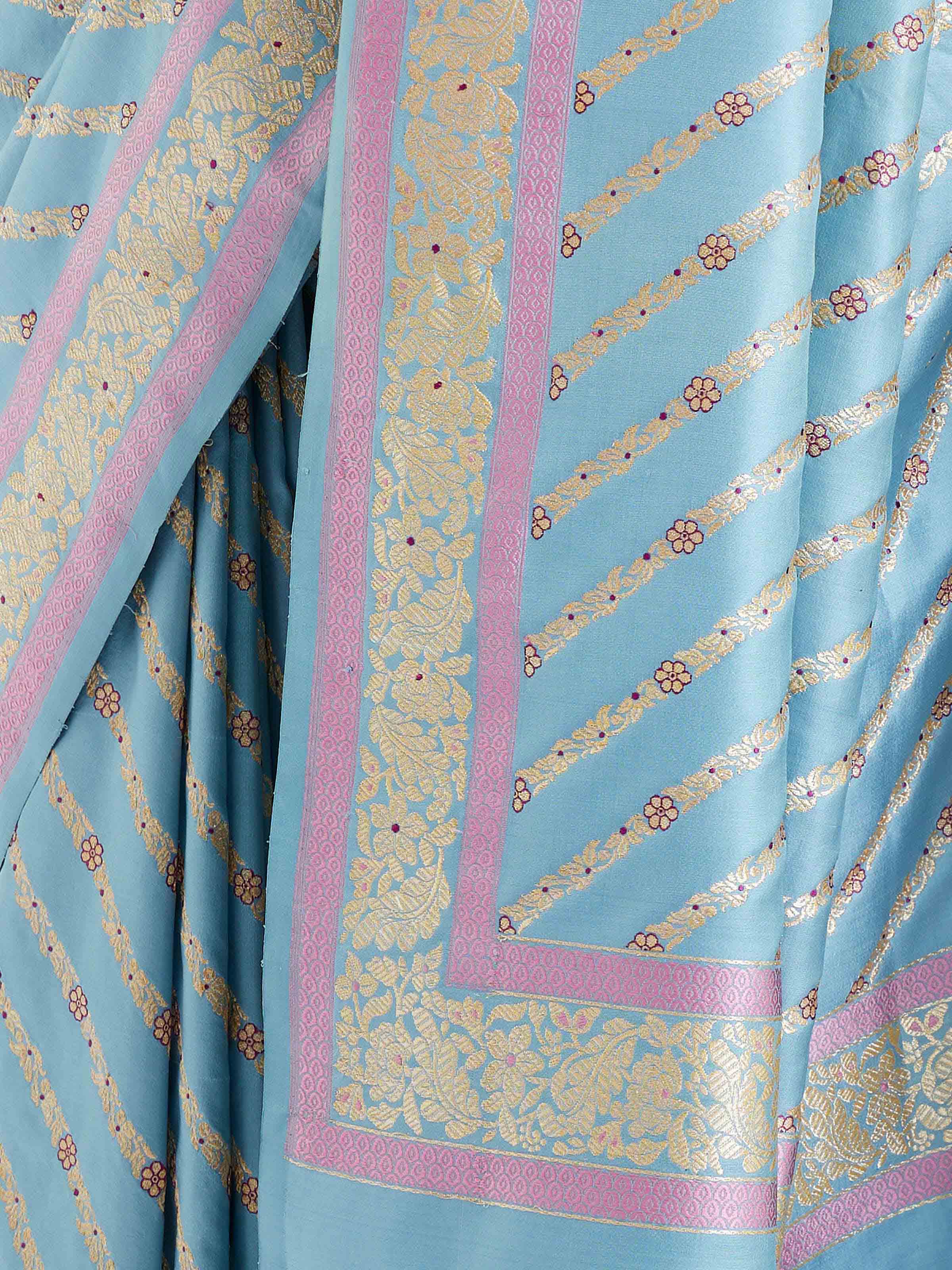 Light Blue Silk Banarasi Saree