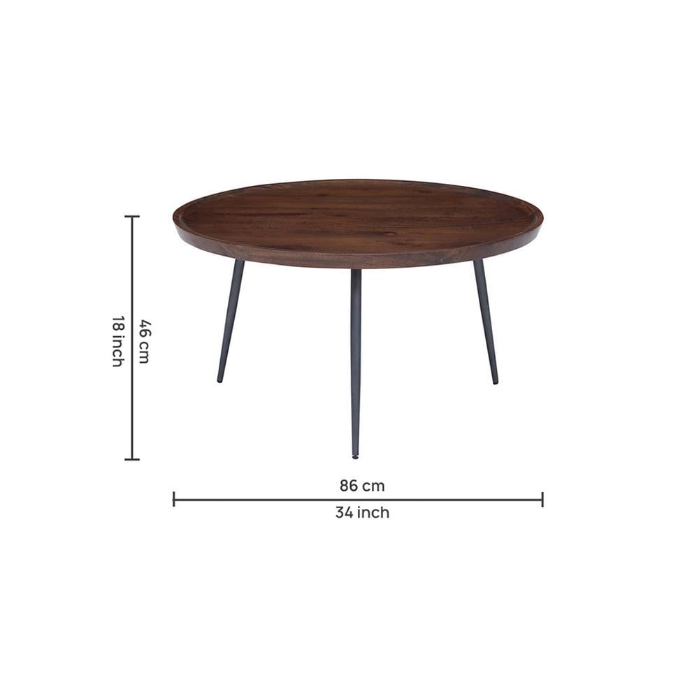 Kasia Solid Wood Coffee Table In Walnut Finish