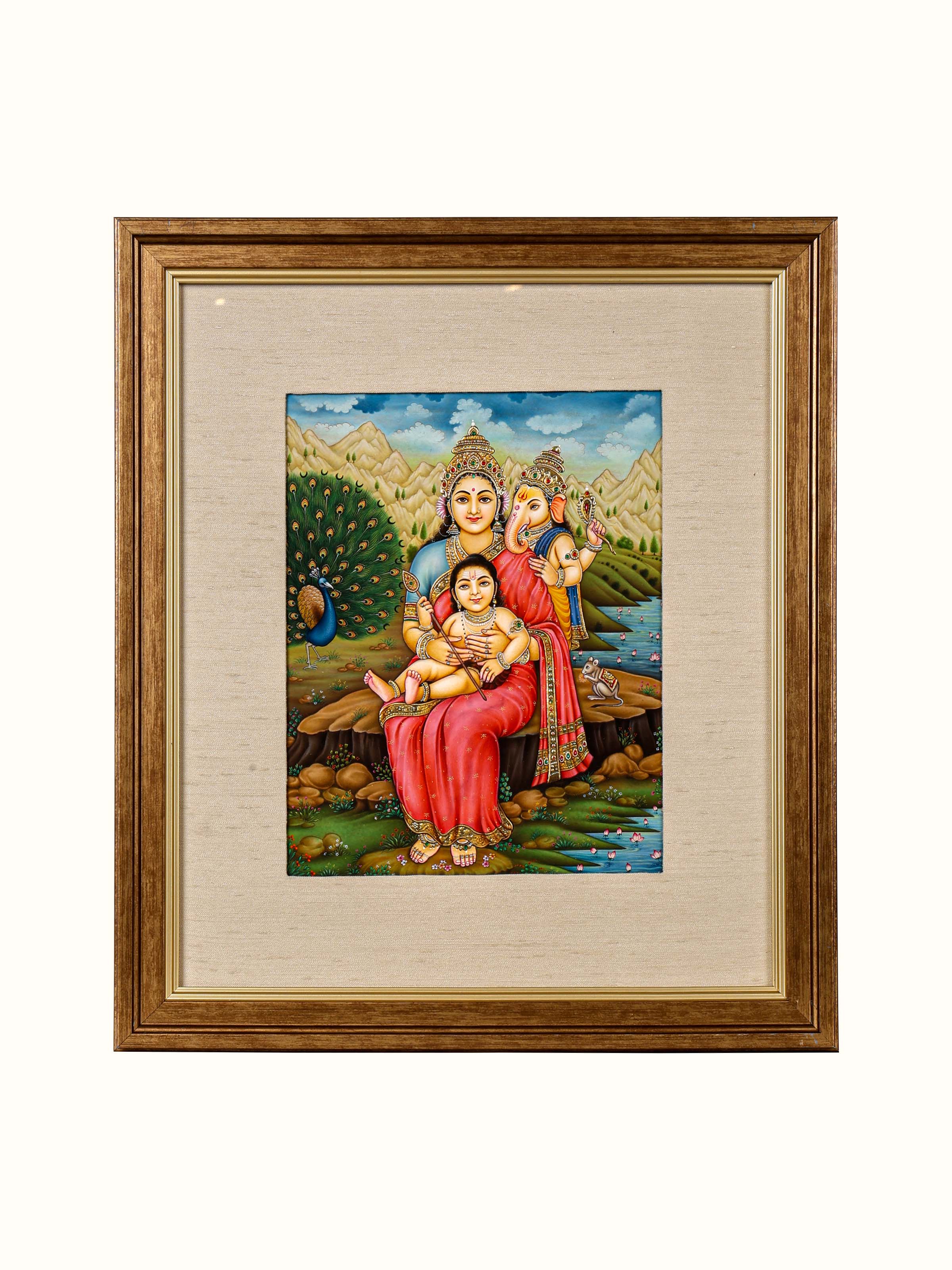 Parvati-with in Karti Miniature Painting