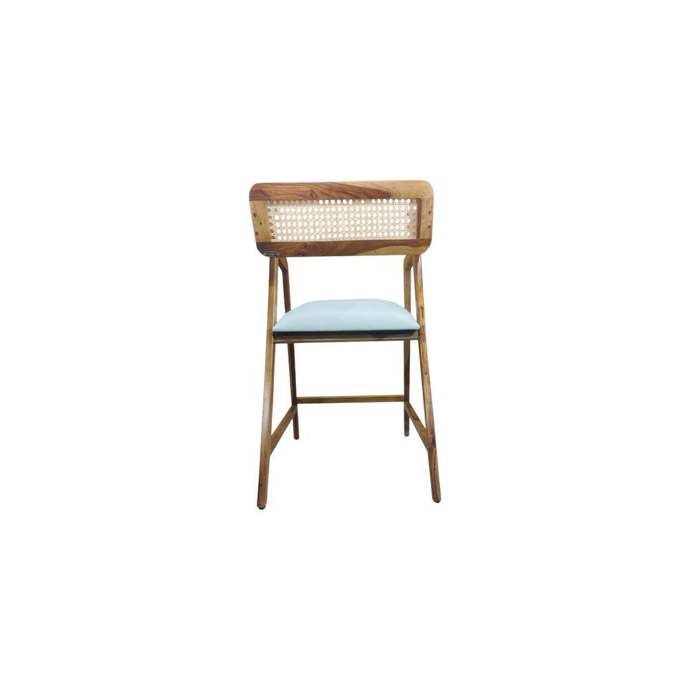 Adrasteia Solid Wood Lounge Chair In Blue Colour