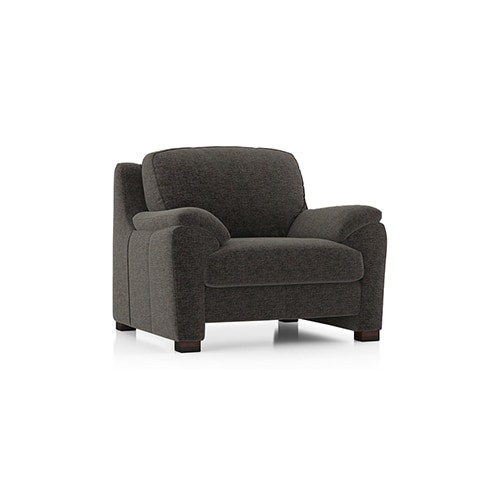 Farina Premium 1 Seater Fabric Sofa in Smoke Grey Colour
