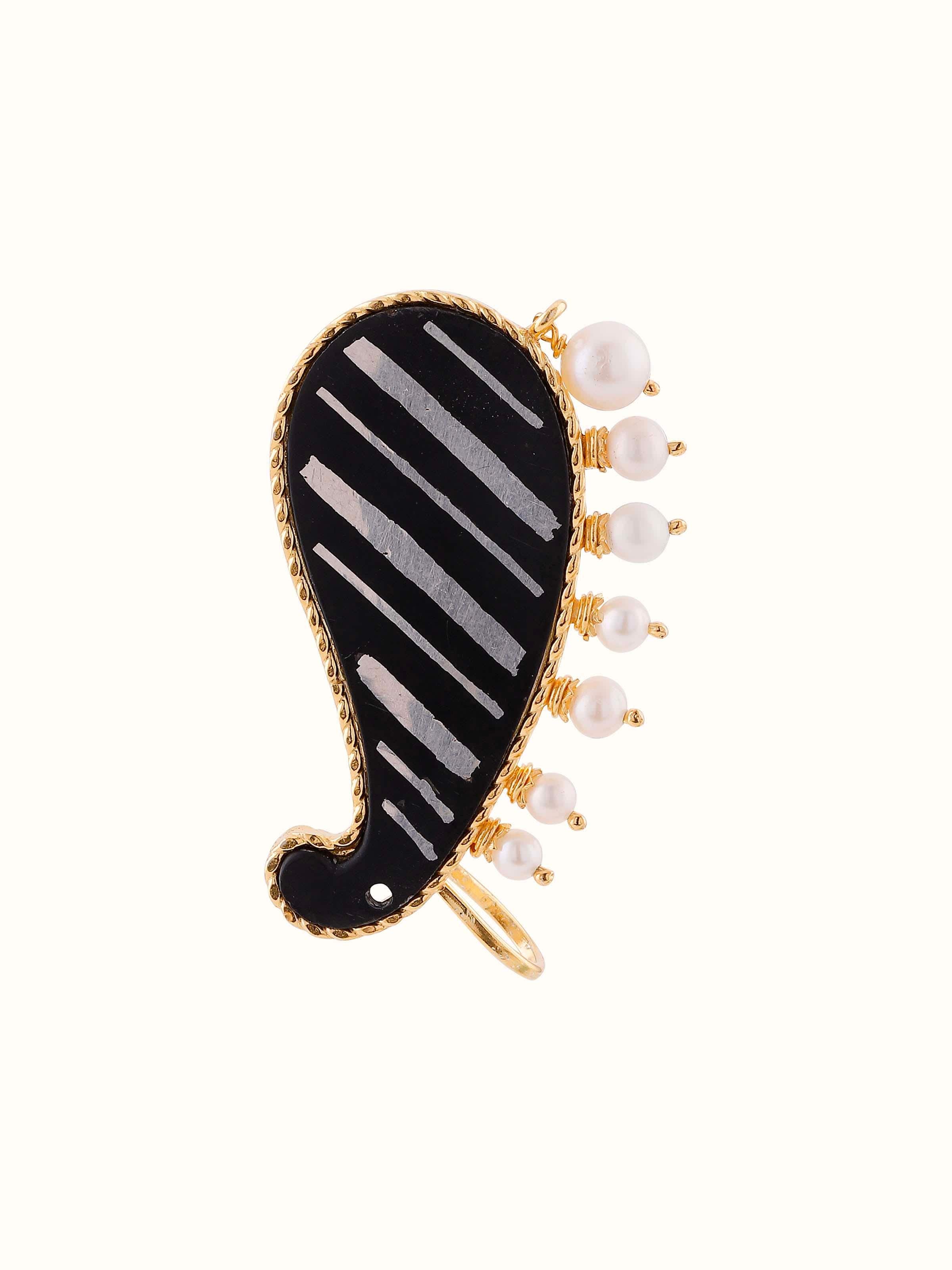 Bidri Silver Ear Cuffs