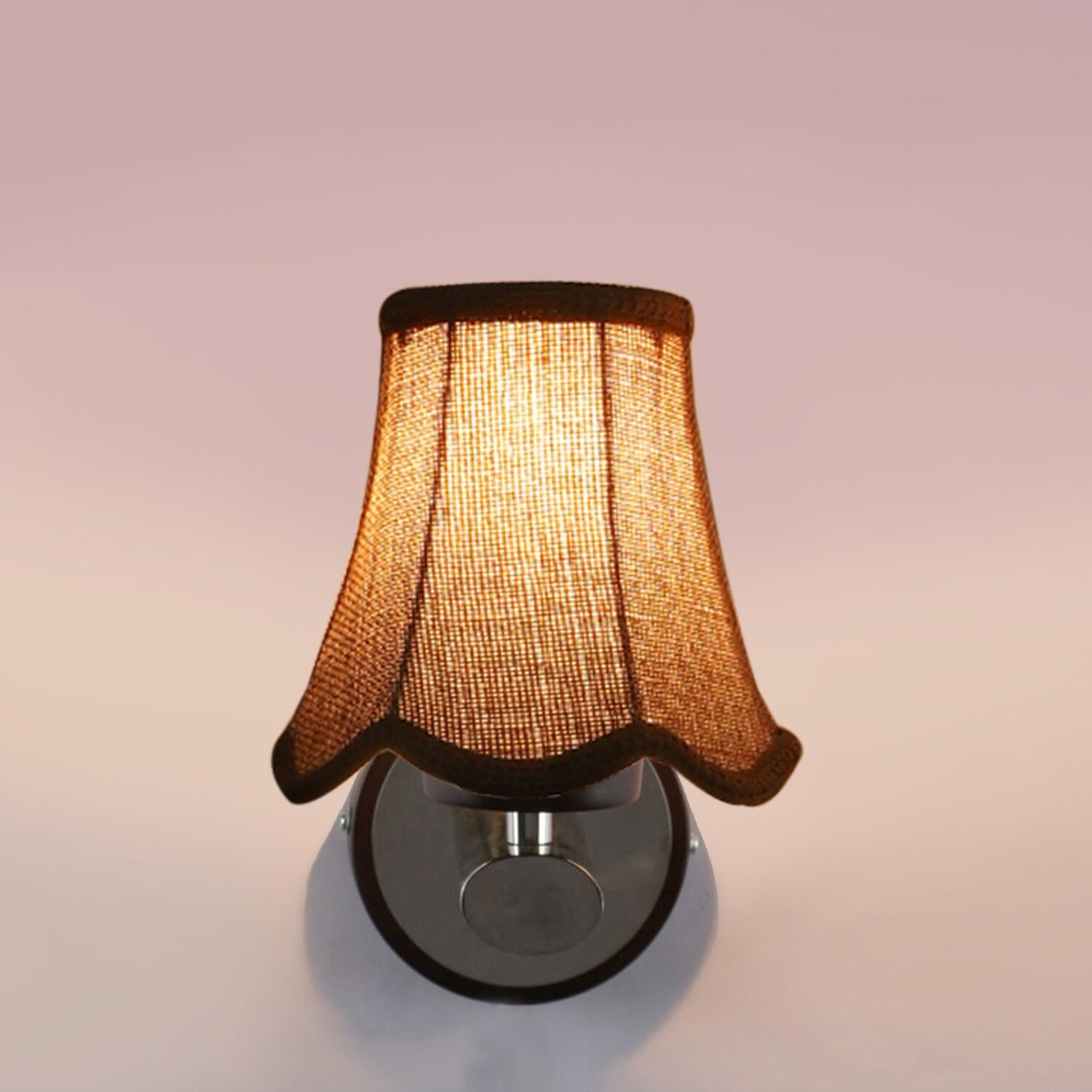 Devansh Metal Wall Mounted Lamp With Beige Jute Shade