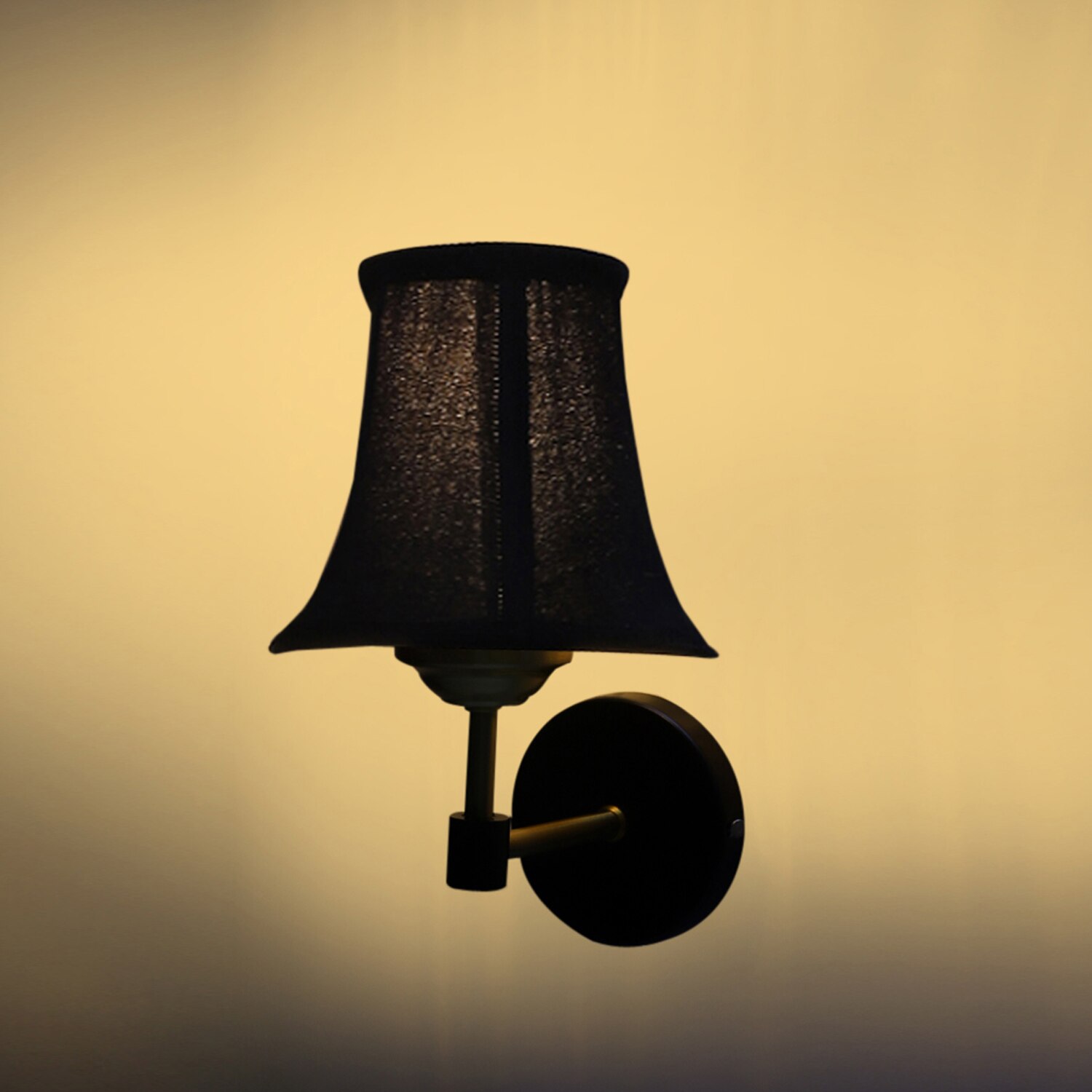 Devansh Gold Wall Mounted Lamp With Black Cotton Shade