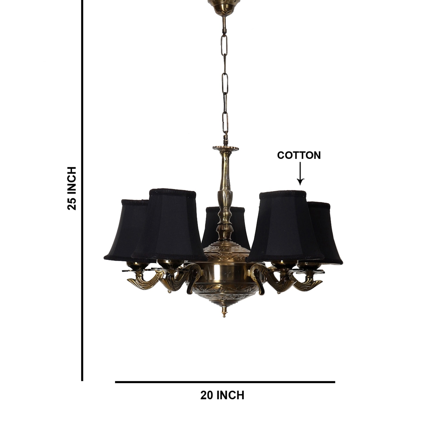 Devansh Gold Wall Mounted Lamp With Black Cotton Shade