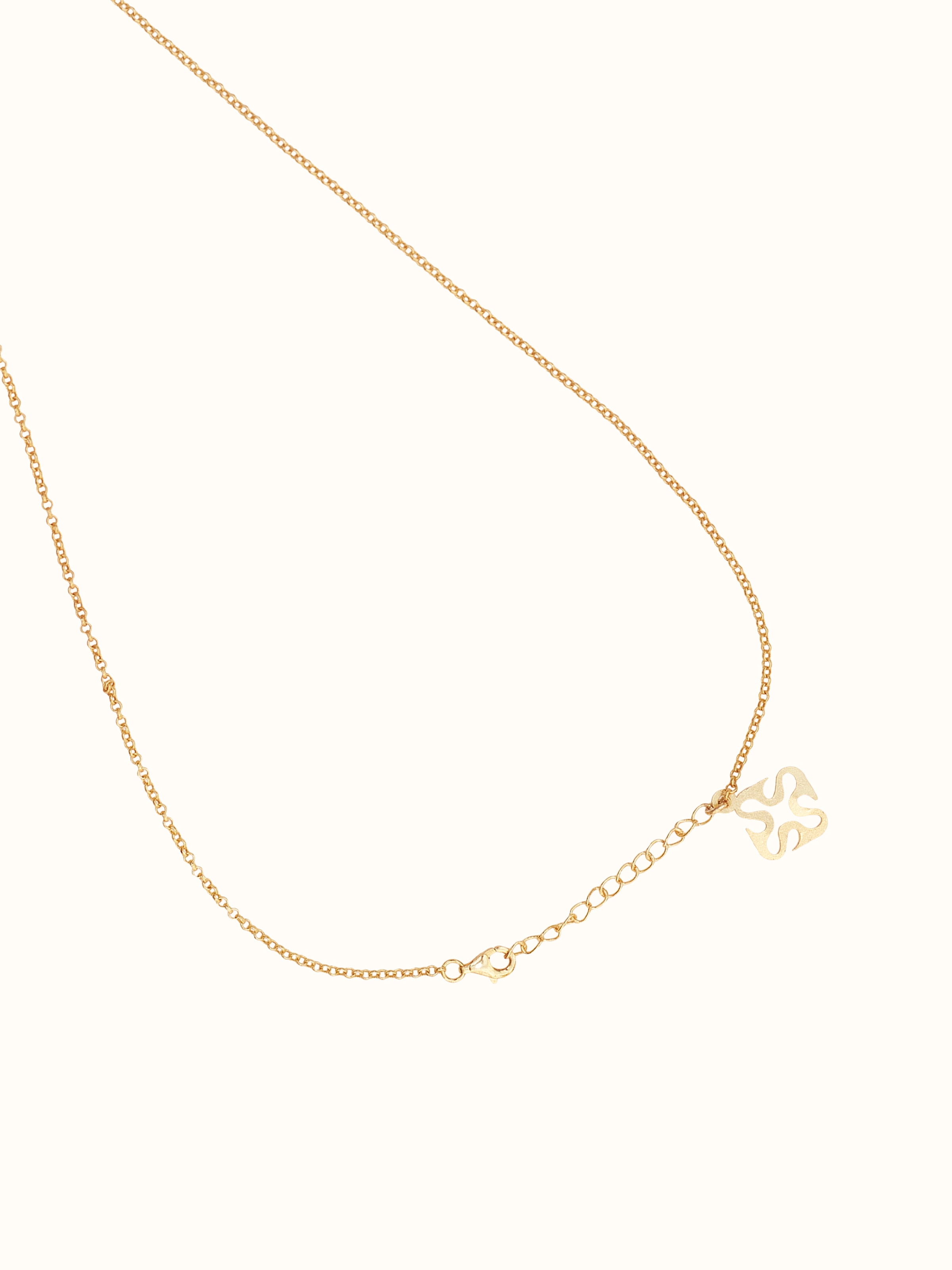 Detail shot of silver smithing pendant & chain