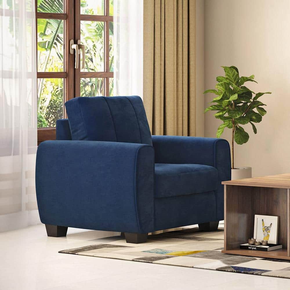Luna 1 Seater Fabric Sofa (Marine Blue)