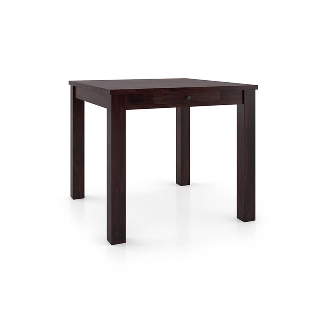 Arabia-Fabio 4 Seater Dining Table With Set Of 4 Chairs (Colour- Matty Yellow, Finish- Mahogany)