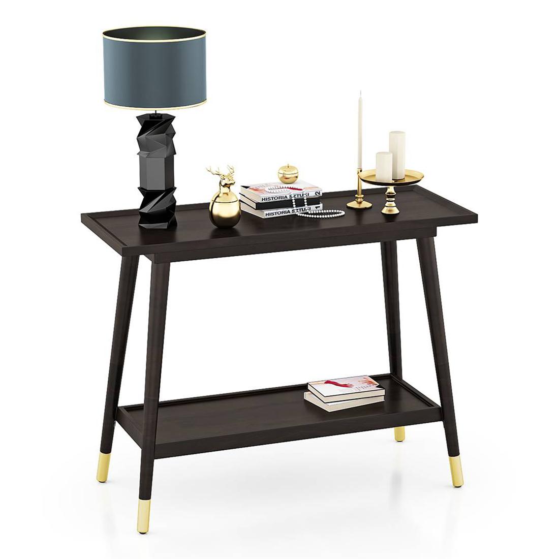 Sinata Solid Wood Console Table in American Walnut Finish
