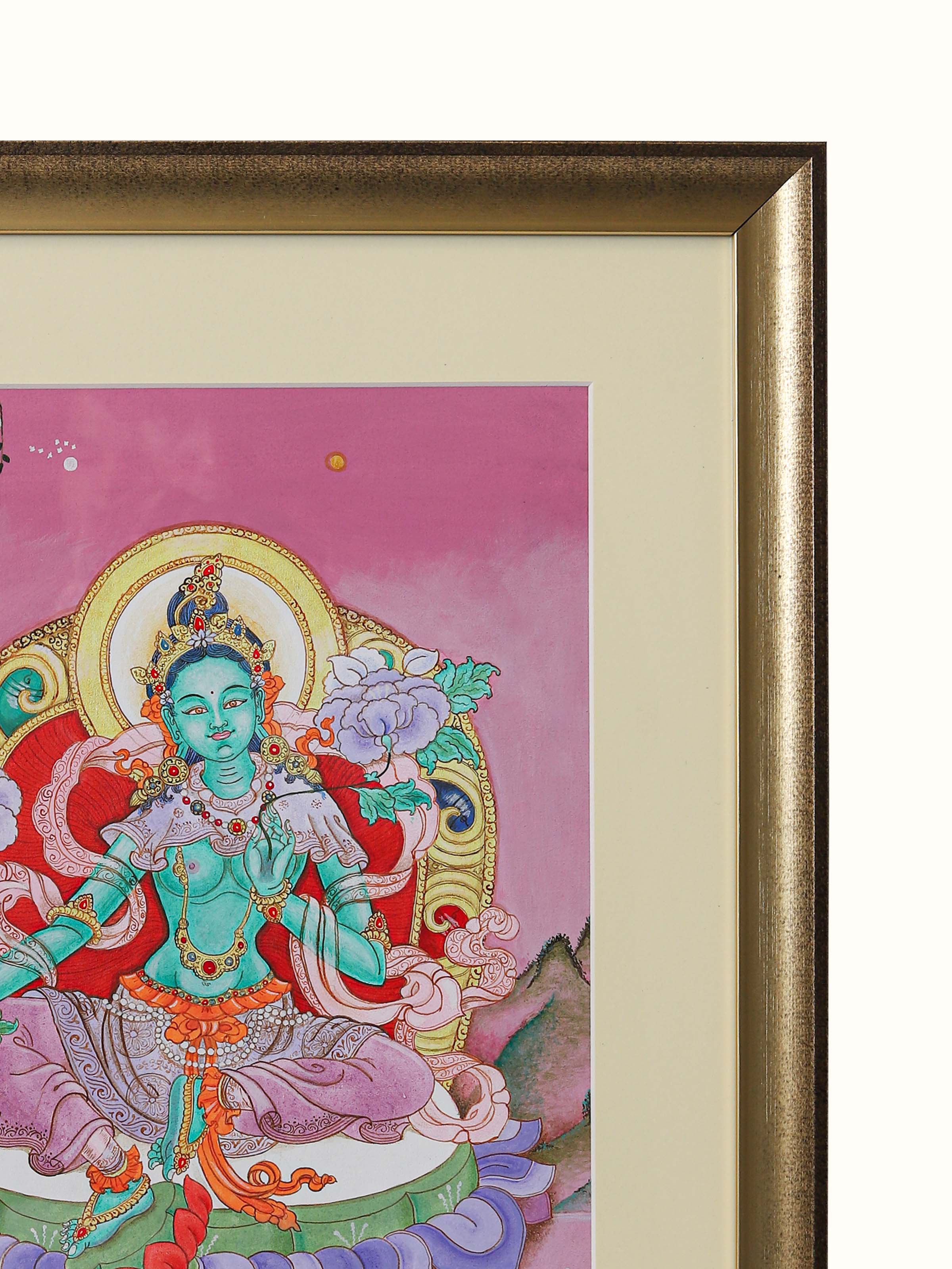 Green Tara Thangka Painting