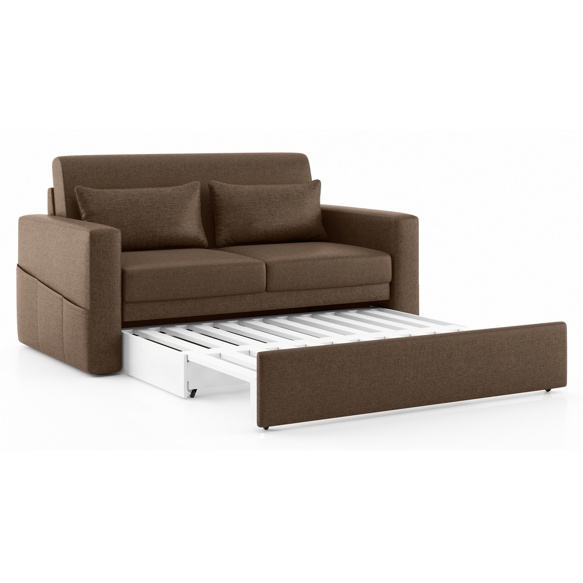 Camden Compact 3 Seater Pull Out Sofa cum Bed In Mocha Brown Colour