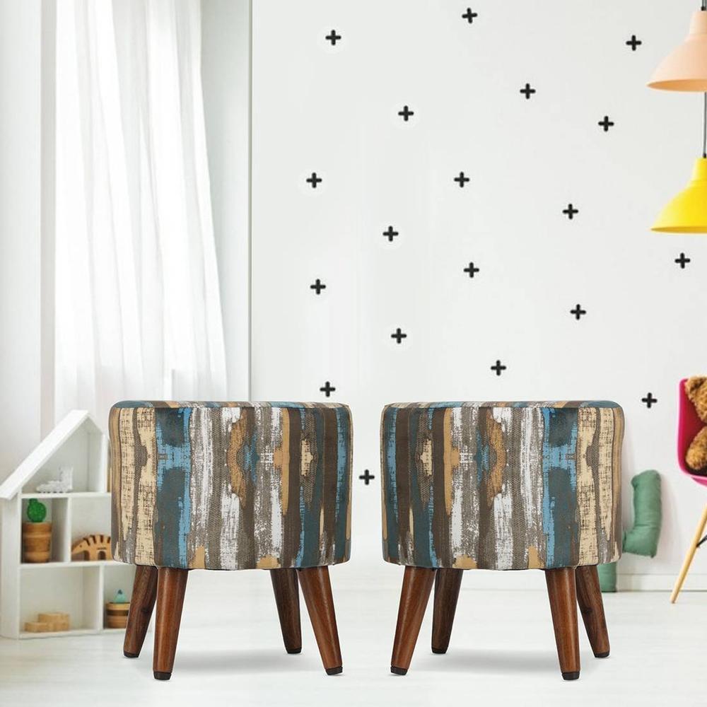 Jack Solid Wood  Ottomon in  Multicolor Colour