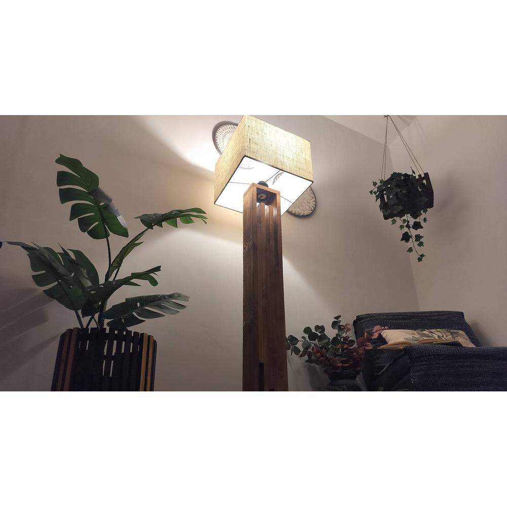 Victoria Beige Jute Floor Lamp with Beige Jute Base