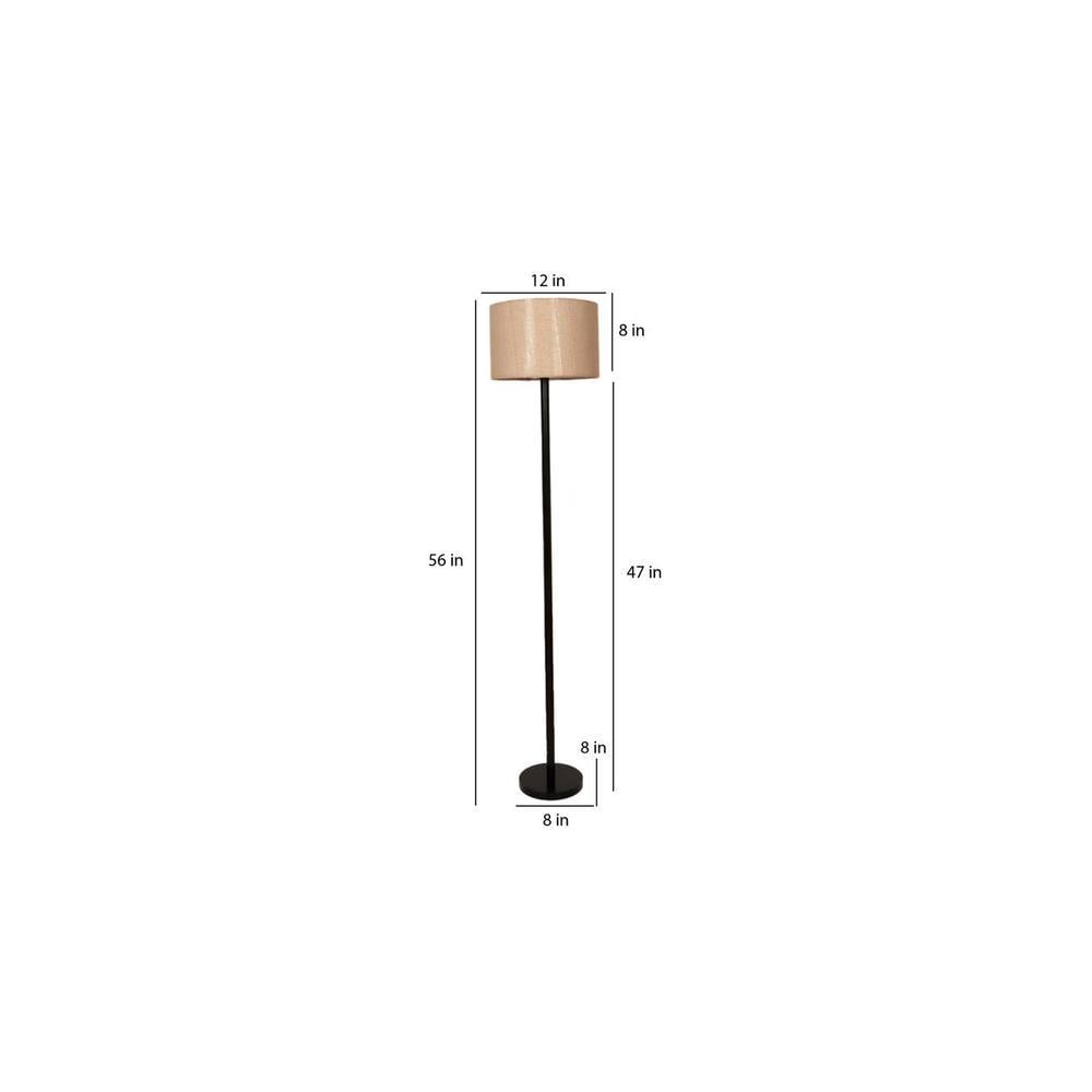 Frost Beige Jute Floor Lamp with Solid Wood
